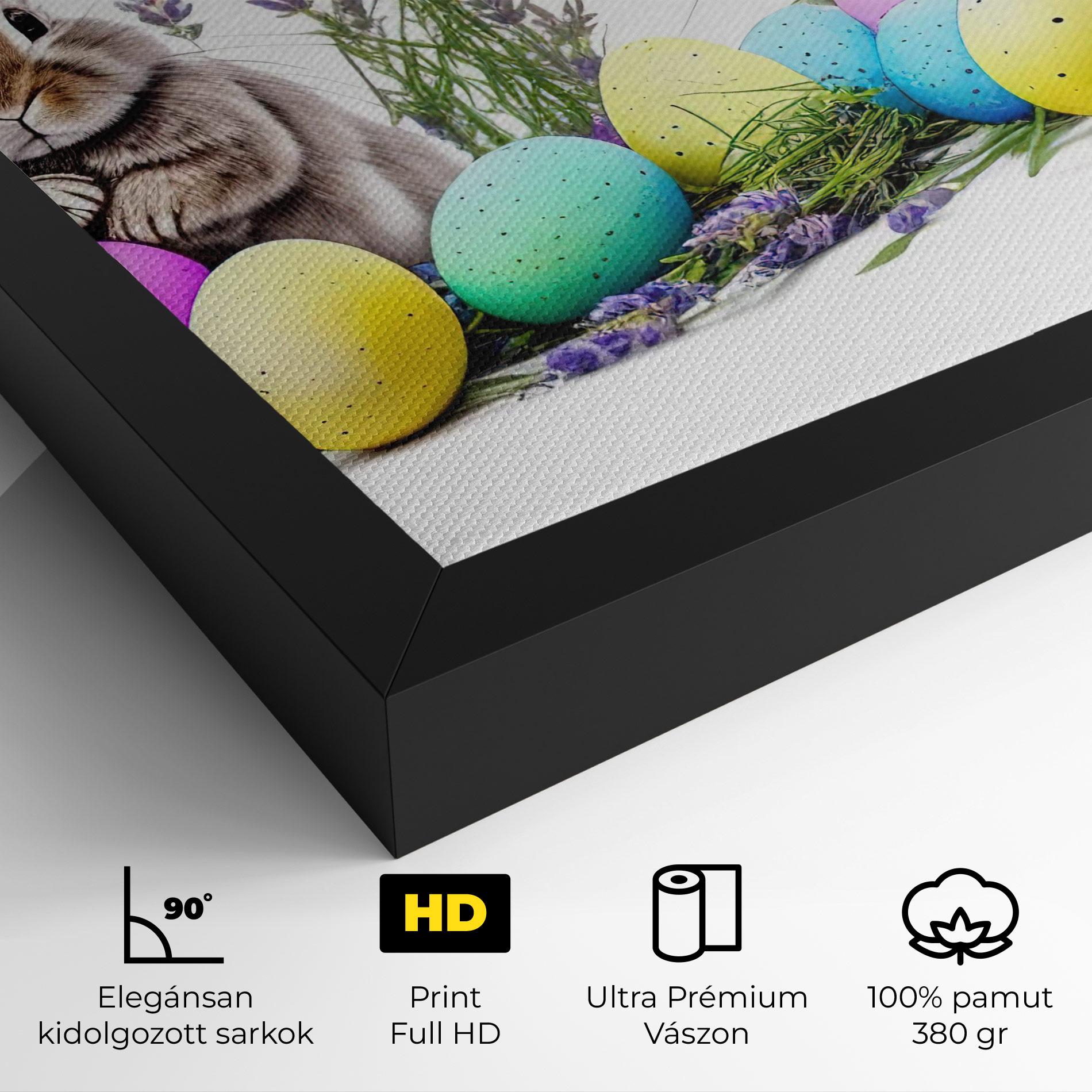 Vászonkép Flowers Easter Bunny mockup 4