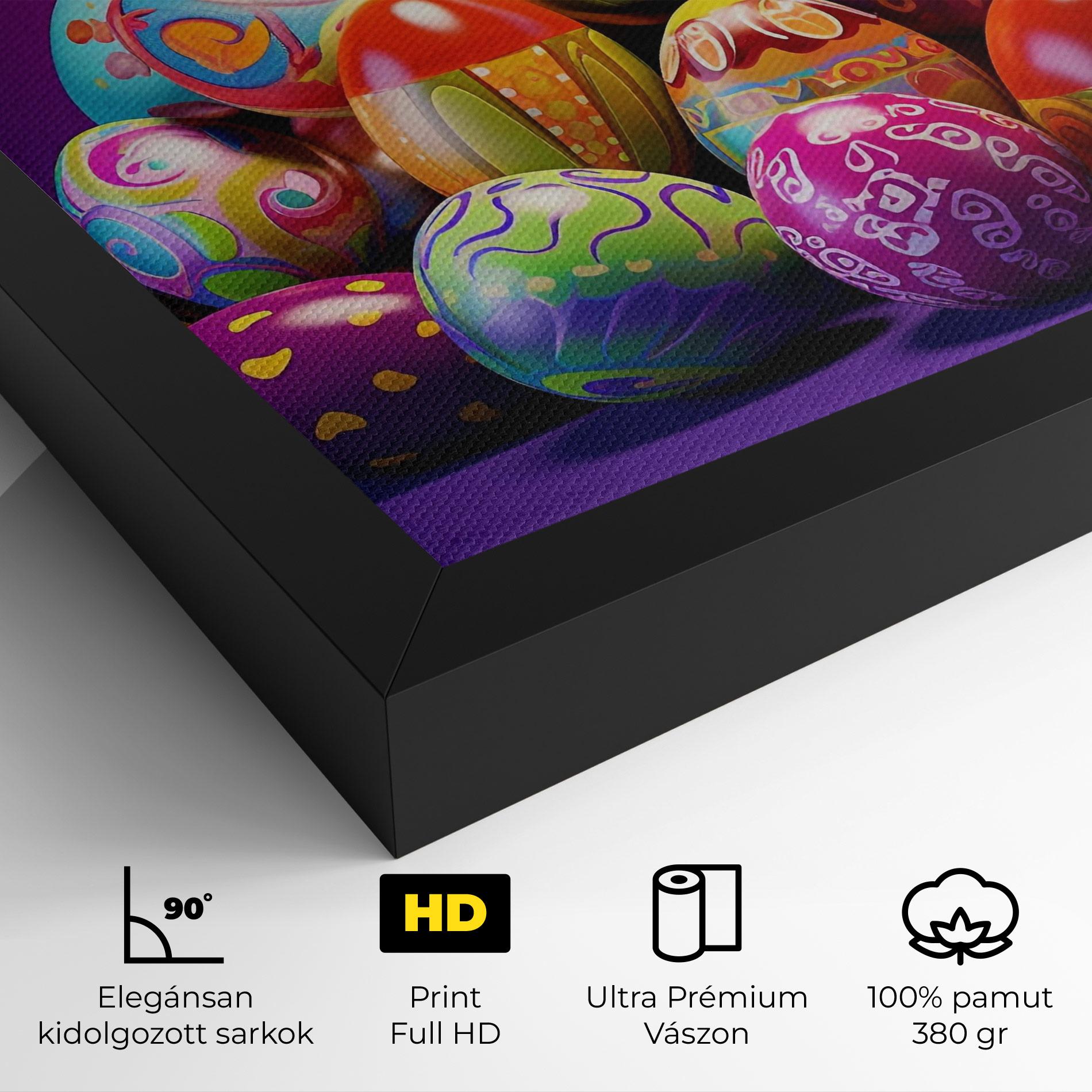 Vászonkép Pile Colorful Eggs mockup 4