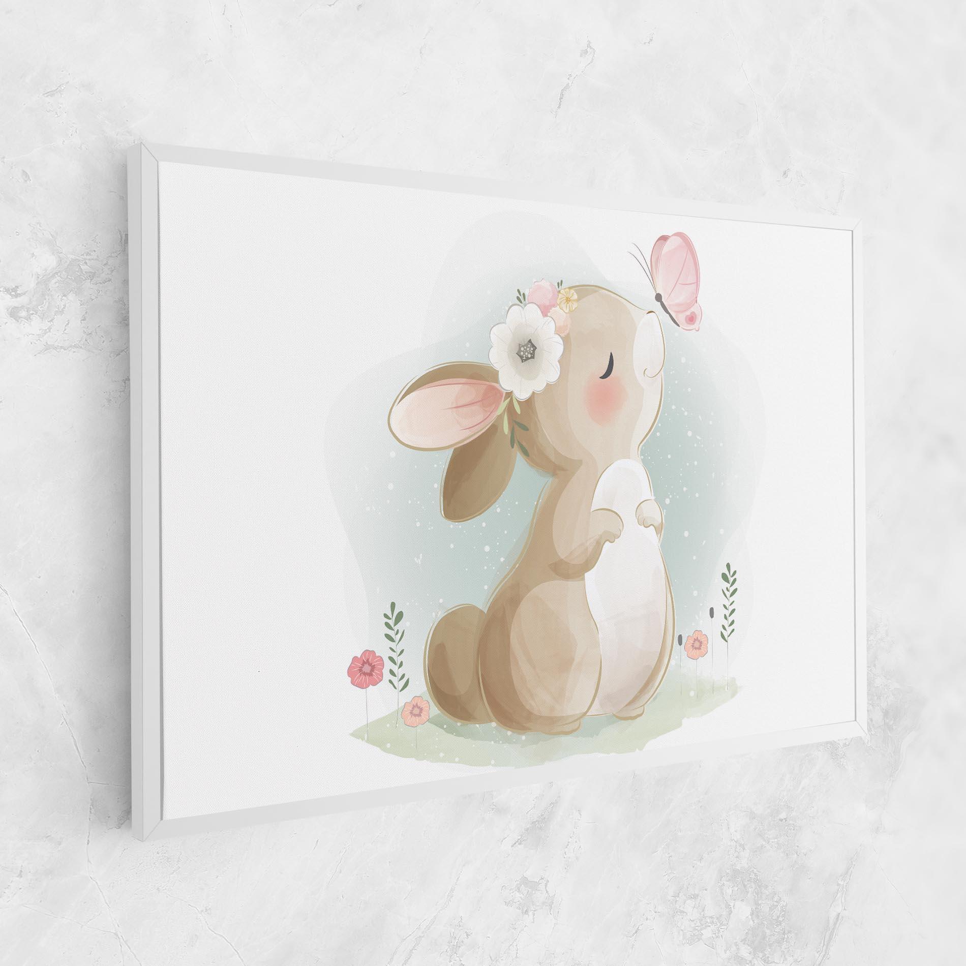 Vászonkép Butterfly On Bunny Nose mockup 1