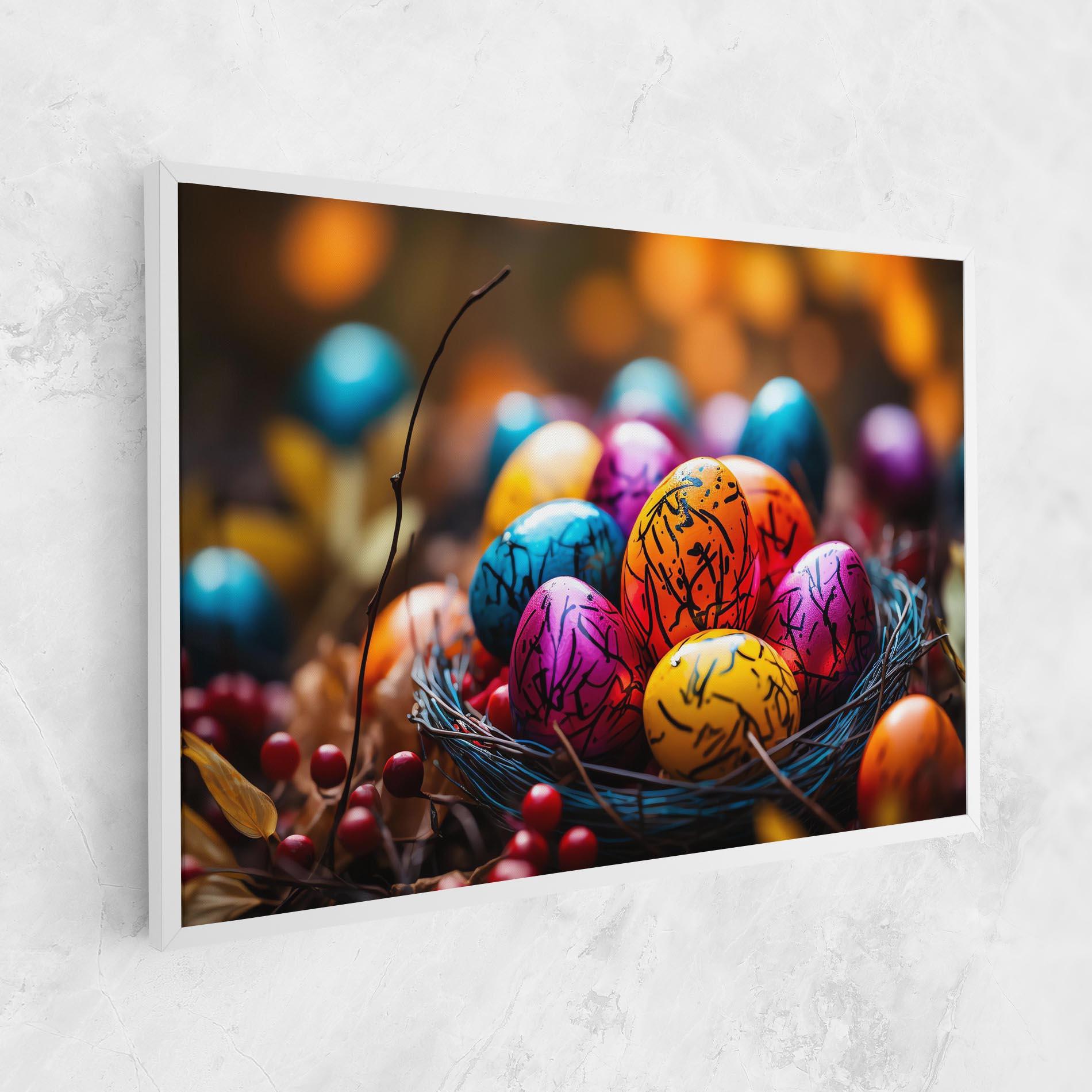 Vászonkép Colorful Easter Eggs mockup 1