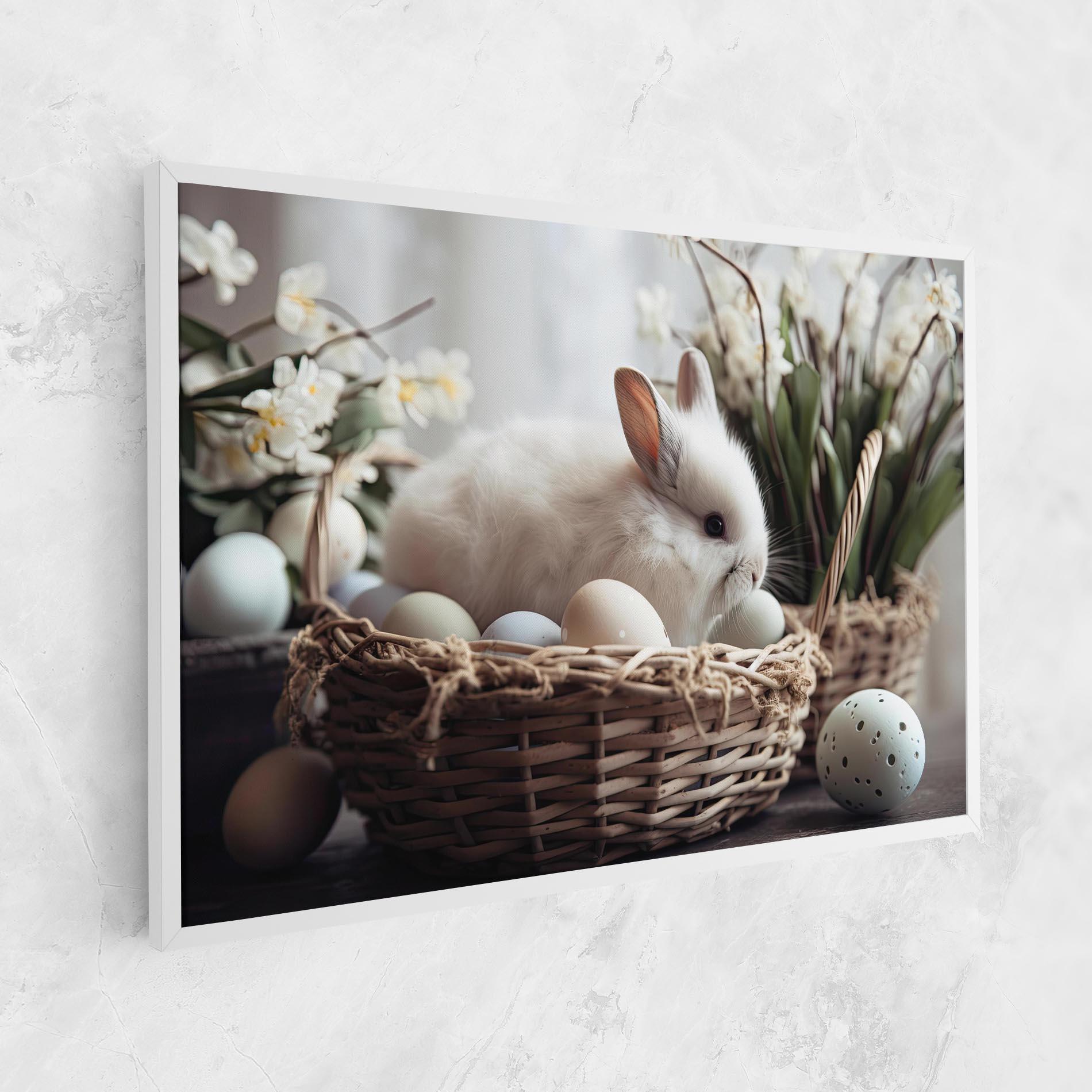 Vászonkép Cute White Easter Eggs mockup 1