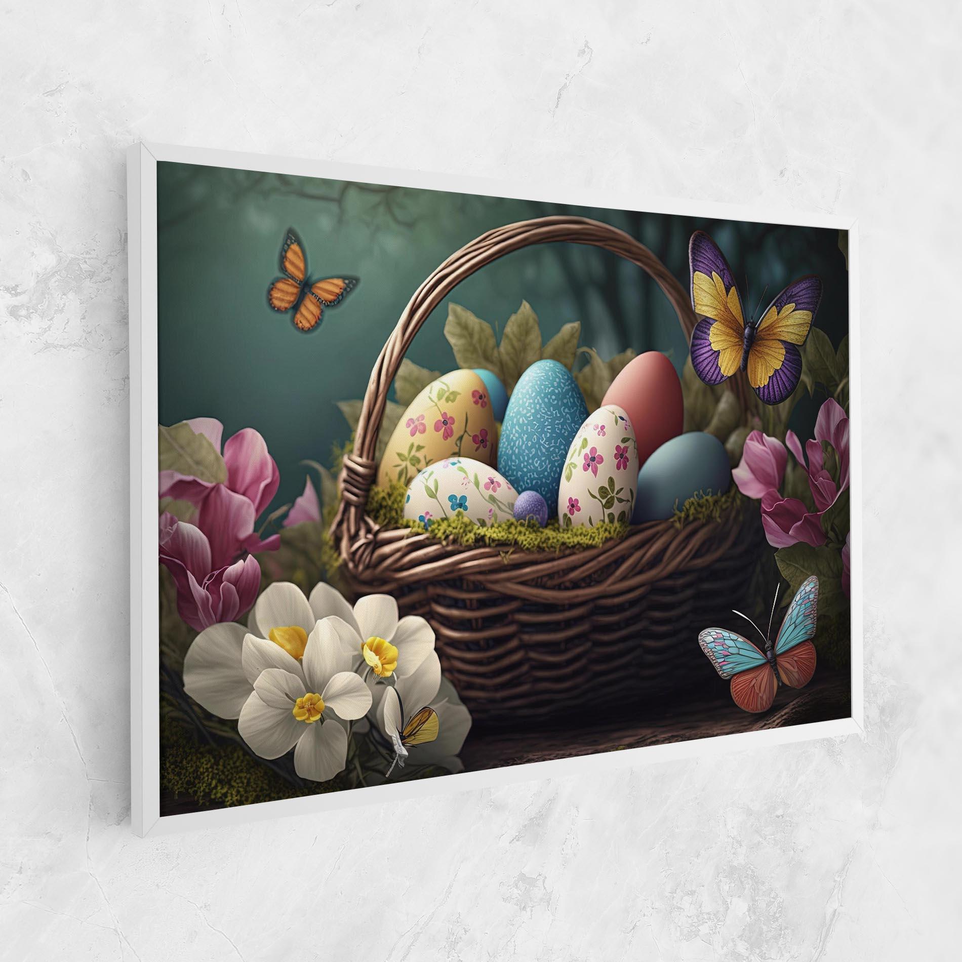 Vászonkép Easter Eggs Butterfly mockup 1