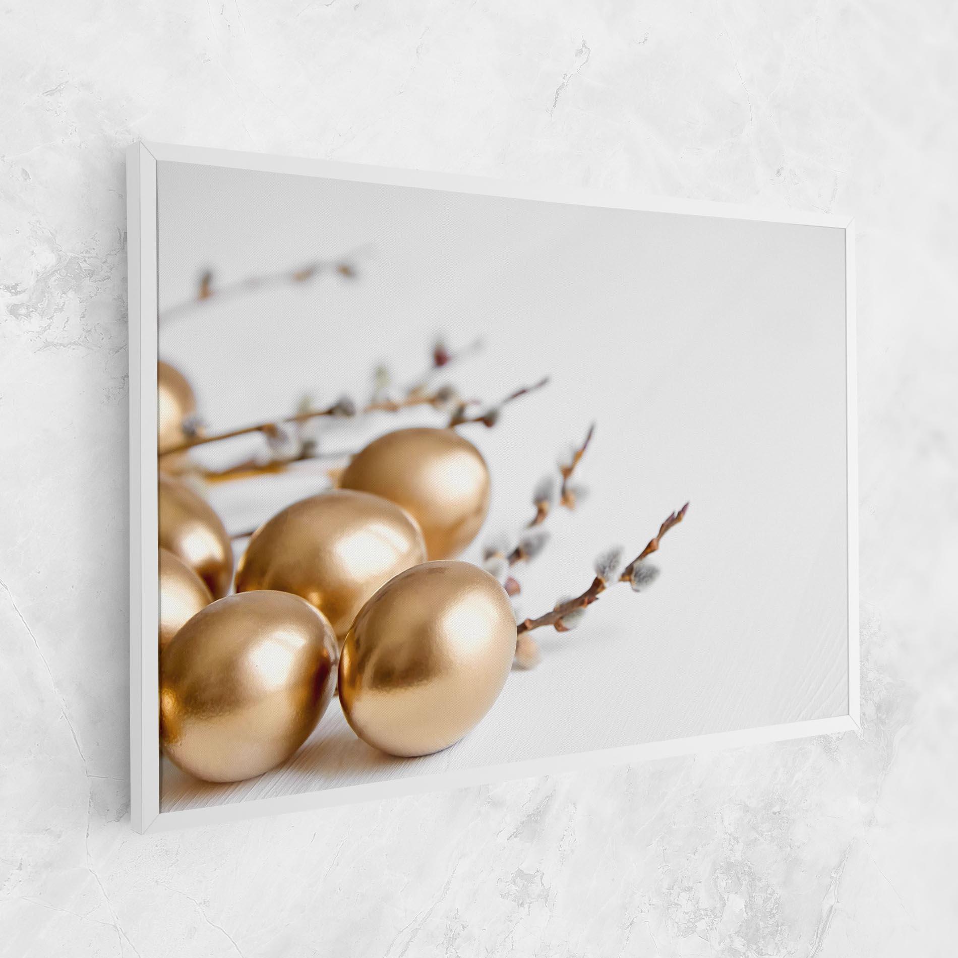 Vászonkép Easter Gold Eggs mockup 1