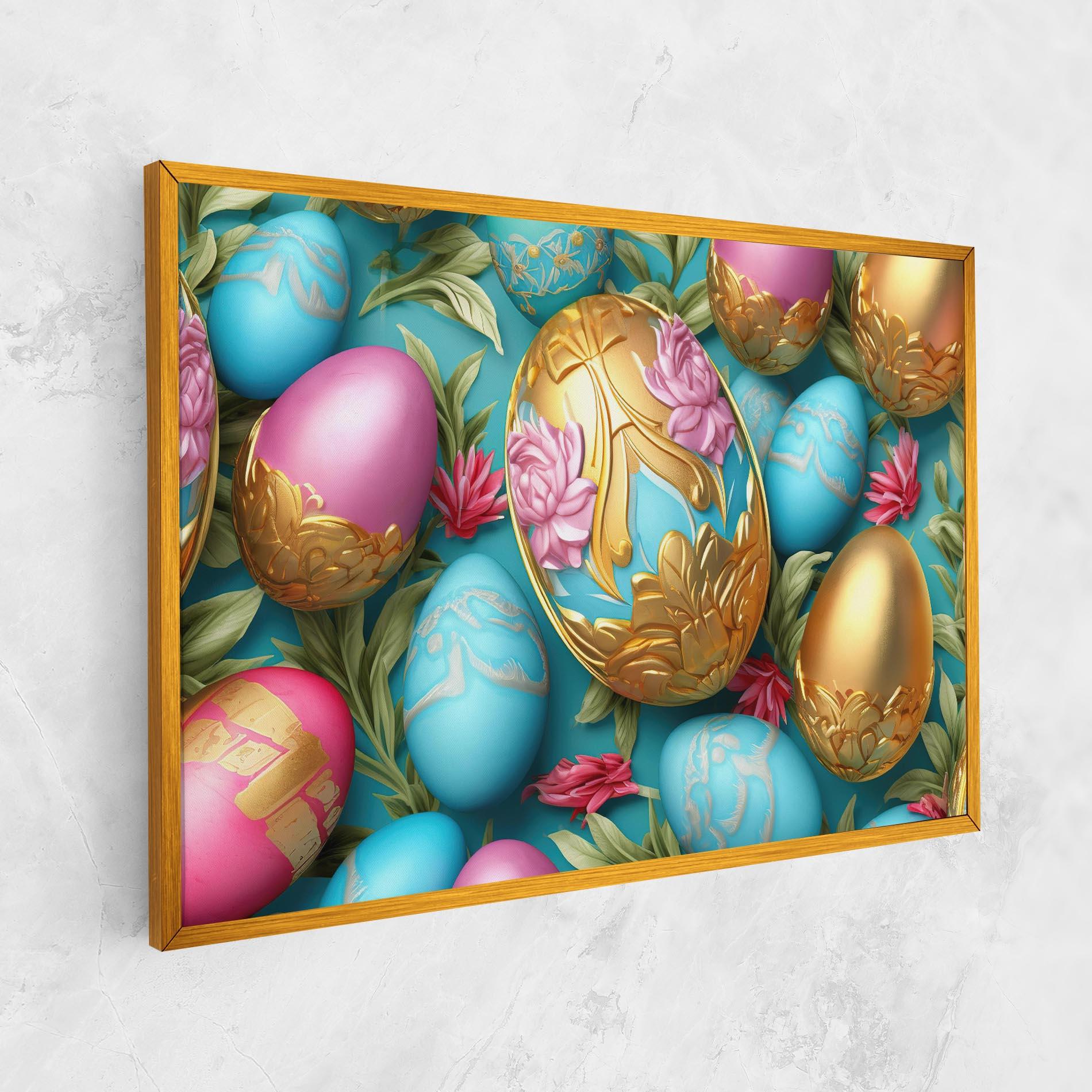 Vászonkép Blue Pink Easter Egs mockup 1