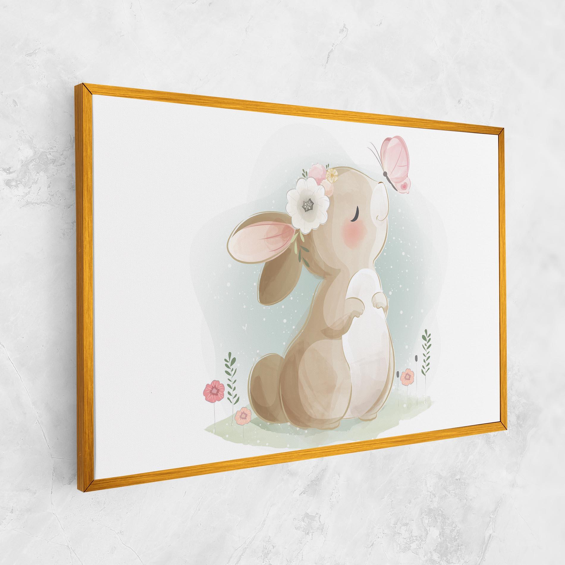 Vászonkép Butterfly On Bunny Nose mockup 1