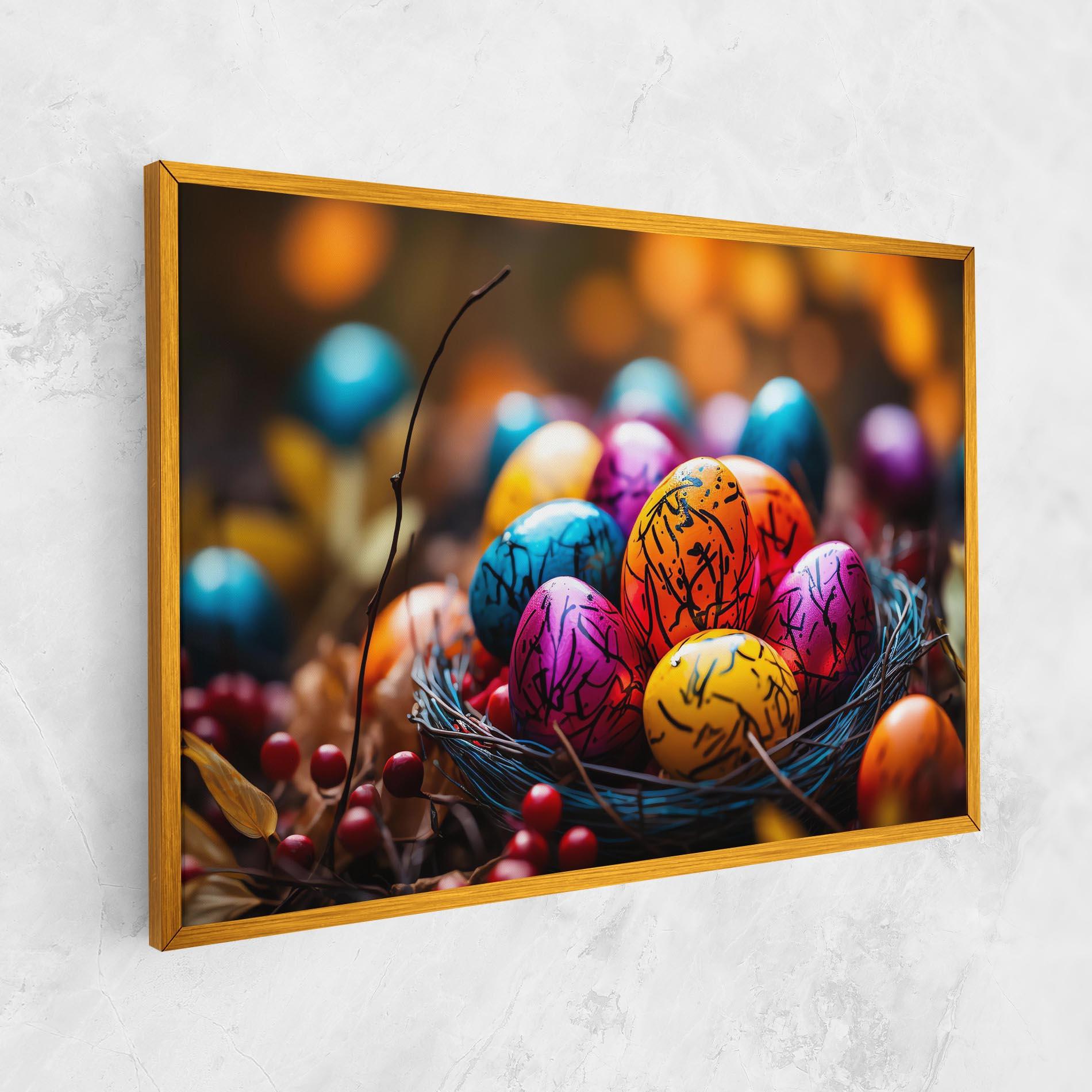 Vászonkép Colorful Easter Eggs mockup 1