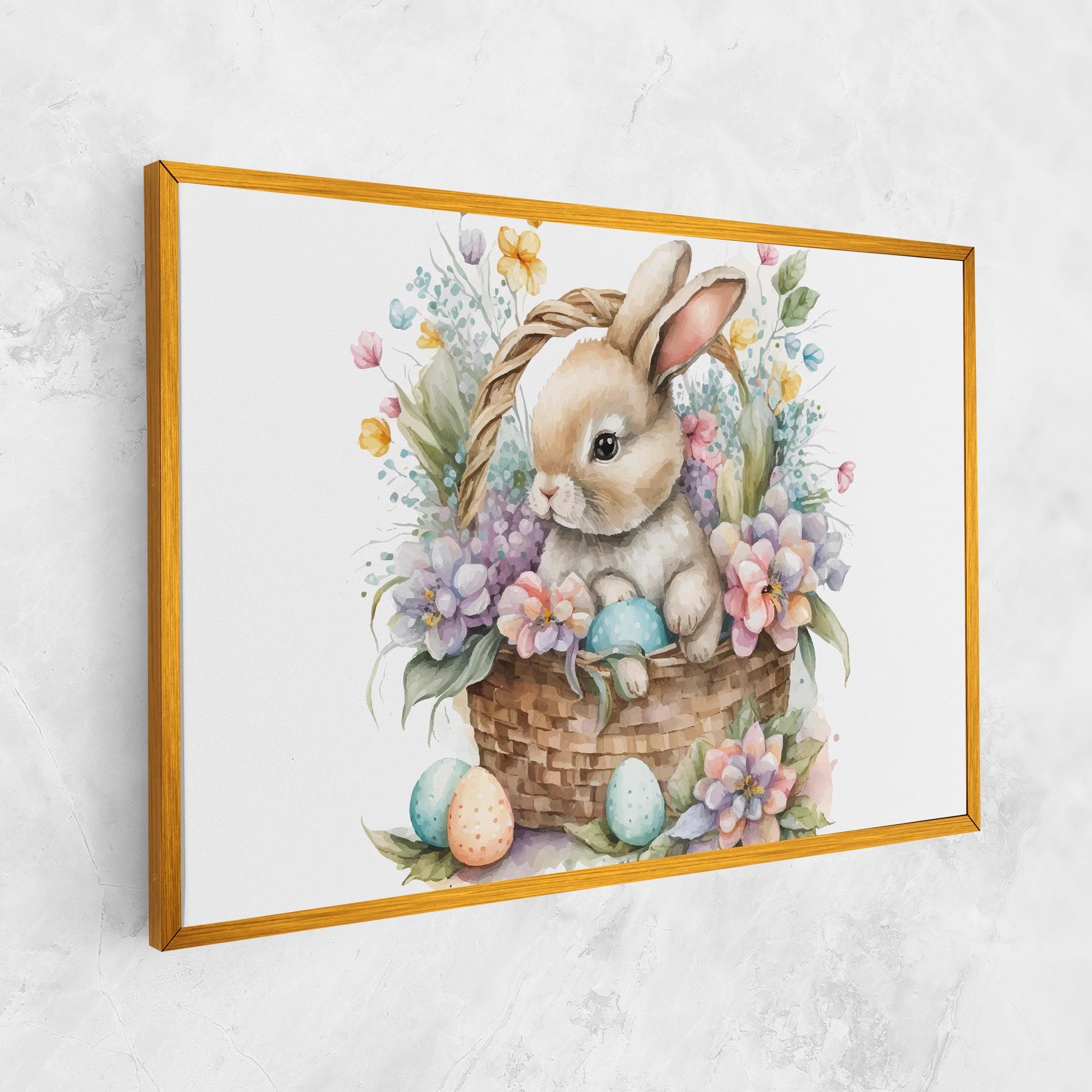 Cute Bunny In Basket mockup 1