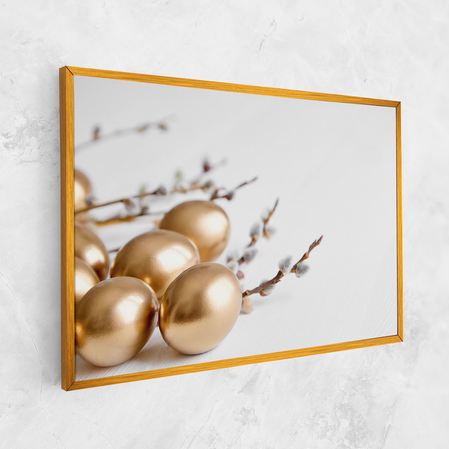 Vászonkép Easter Gold Eggs mockup 1