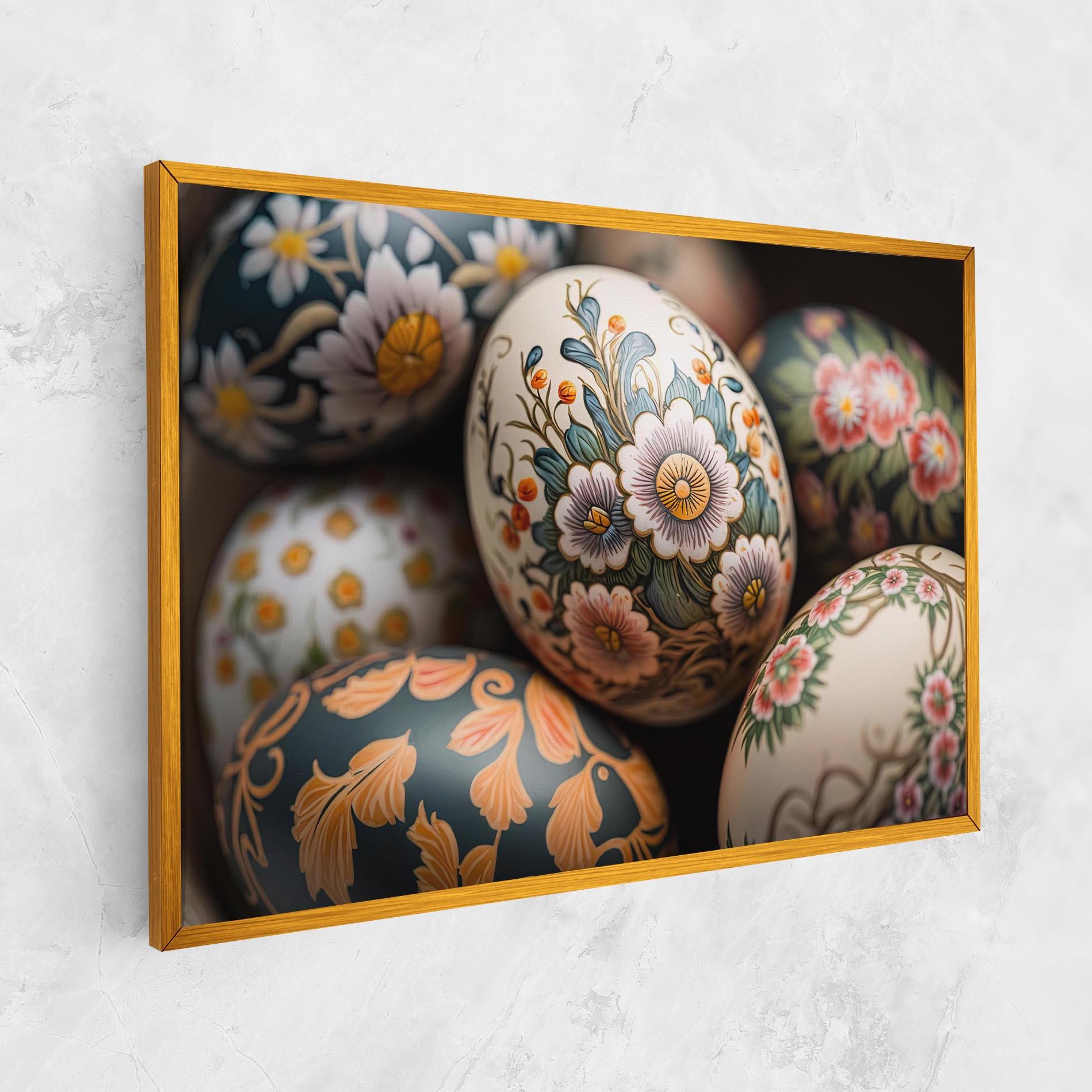Vászonkép Floral Painted Eggs mockup 1