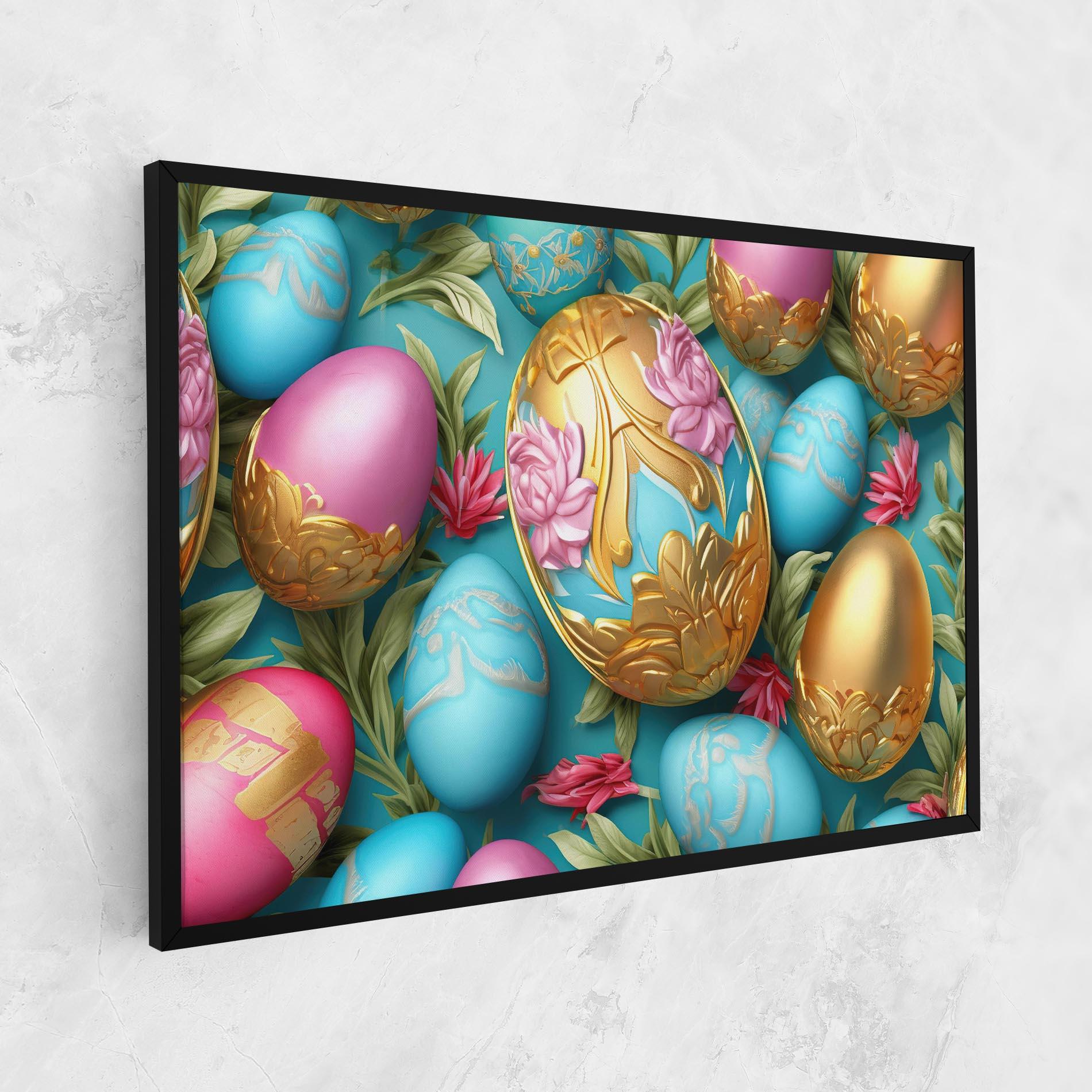 Vászonkép Blue Pink Easter Egs mockup 1