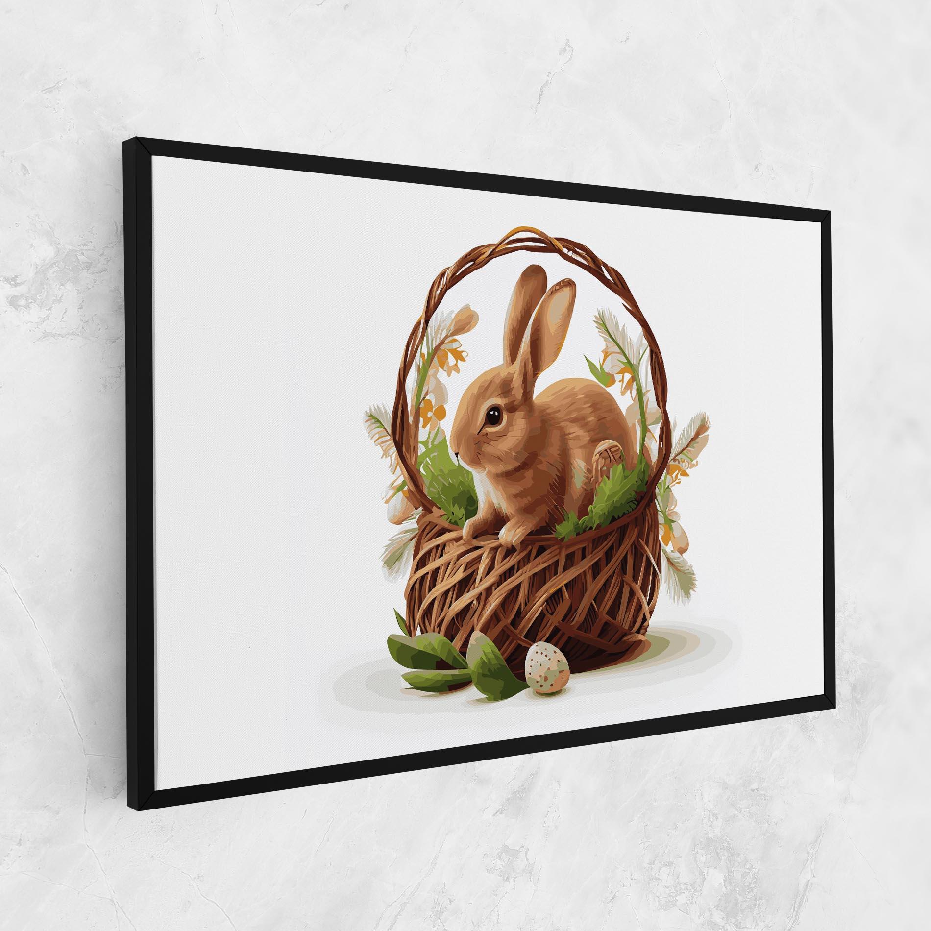Vászonkép Bunny In Basket mockup 1