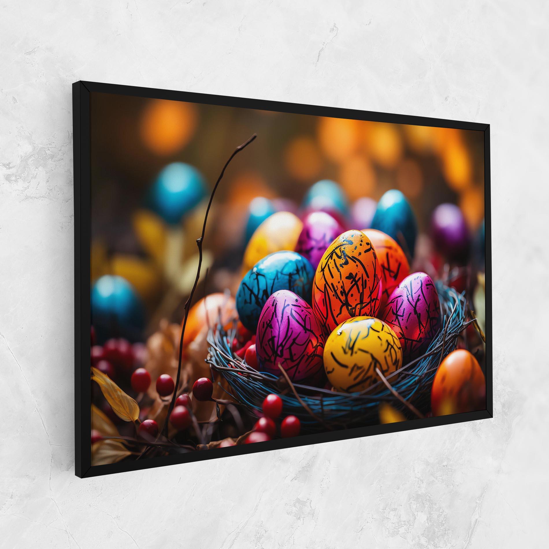 Vászonkép Colorful Easter Eggs mockup 1