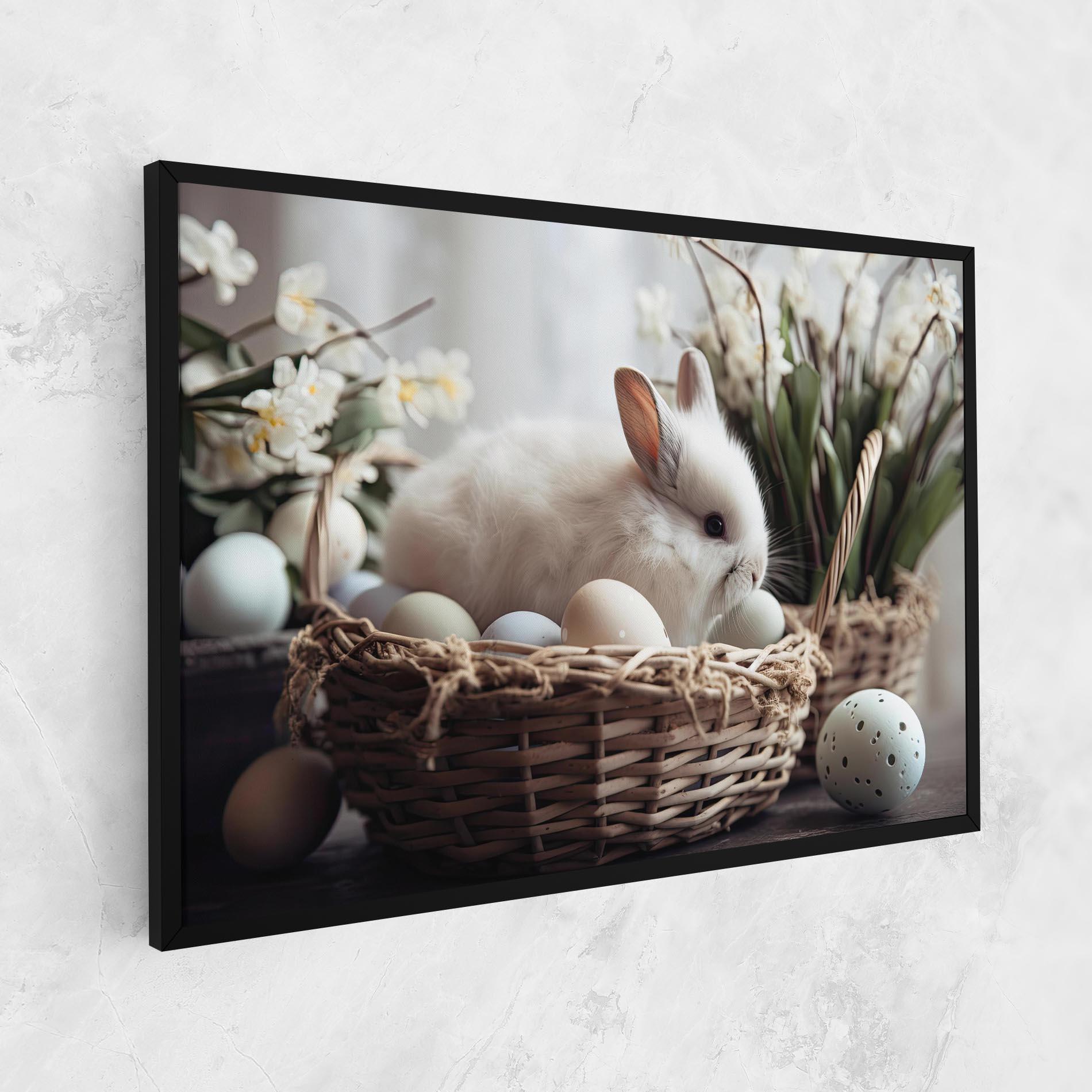Vászonkép Cute White Easter Eggs mockup 1