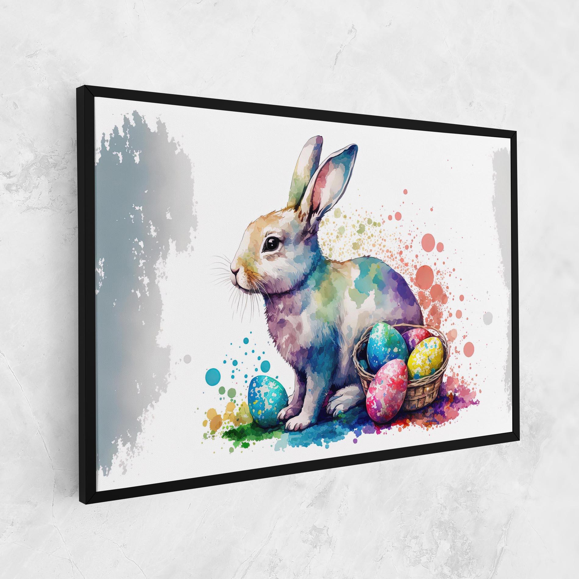 Vászonkép Easter Bunny Watercolor mockup 1