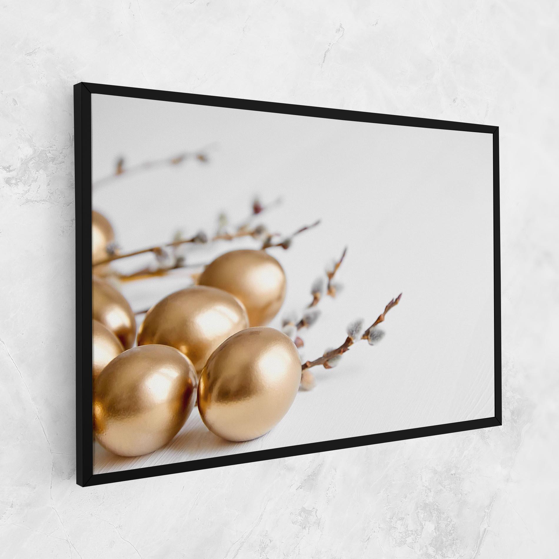 Vászonkép Easter Gold Eggs mockup 1