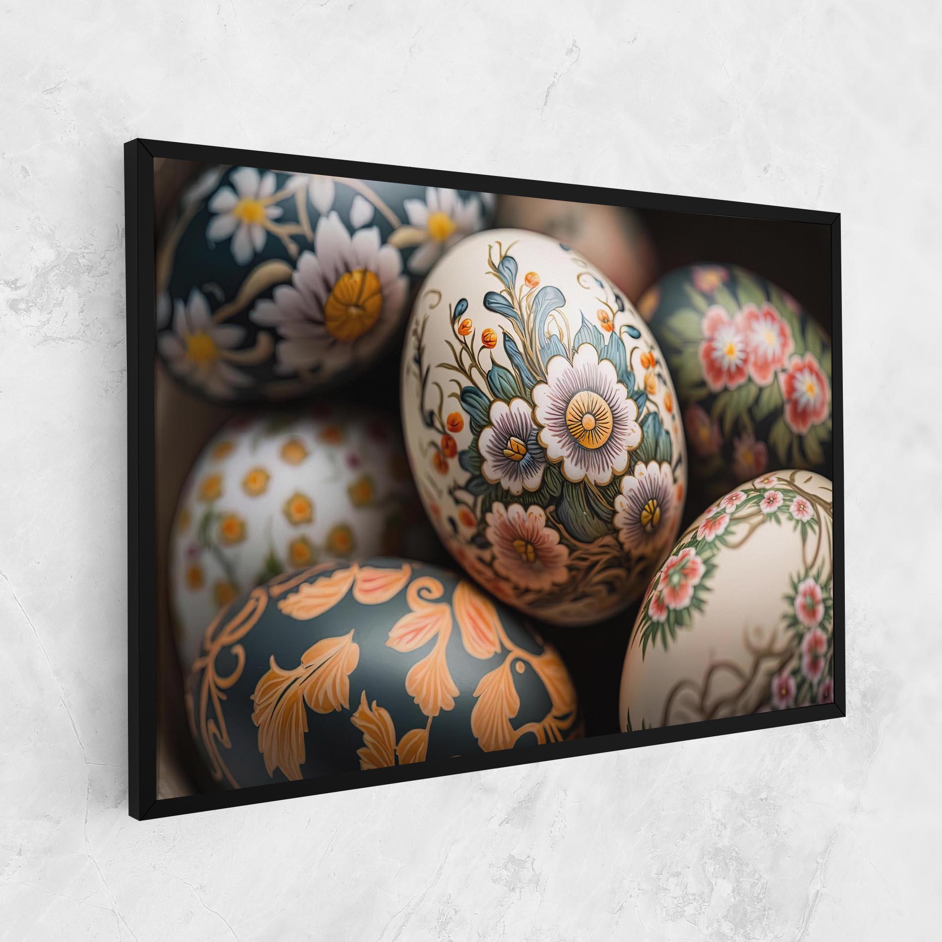 Vászonkép Floral Painted Eggs mockup 1