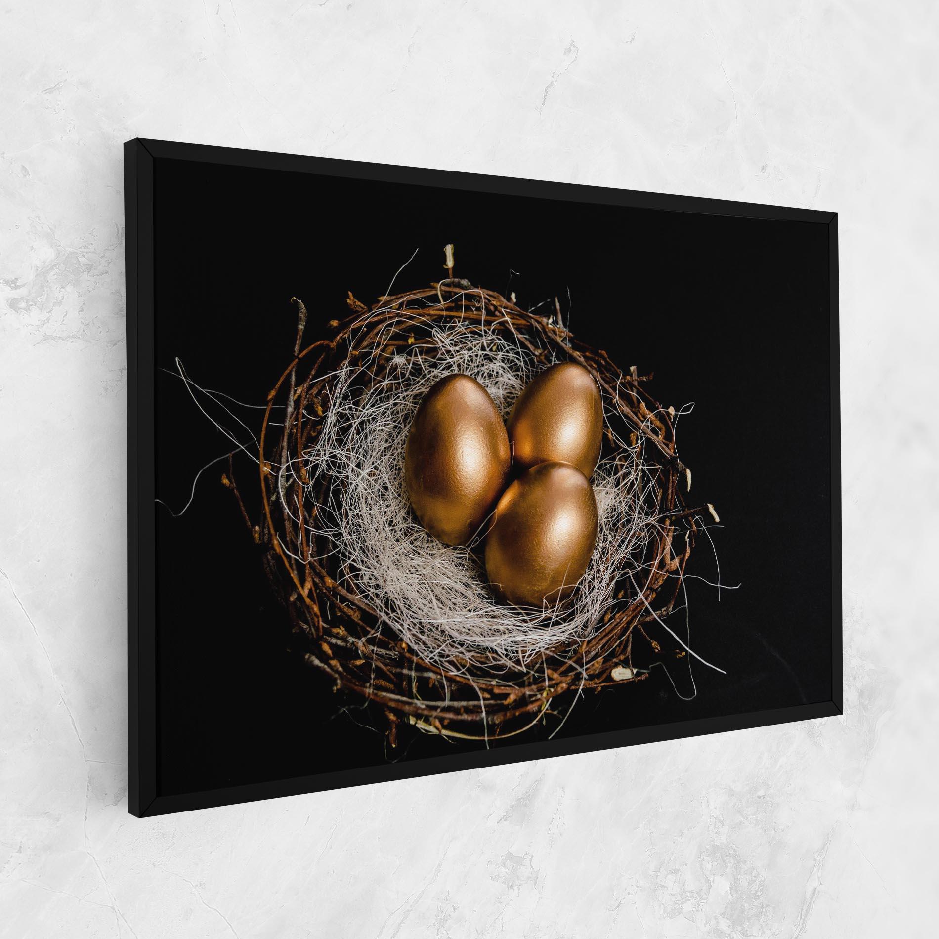 Vászonkép Pretty Golden Easter Eggs mockup 1