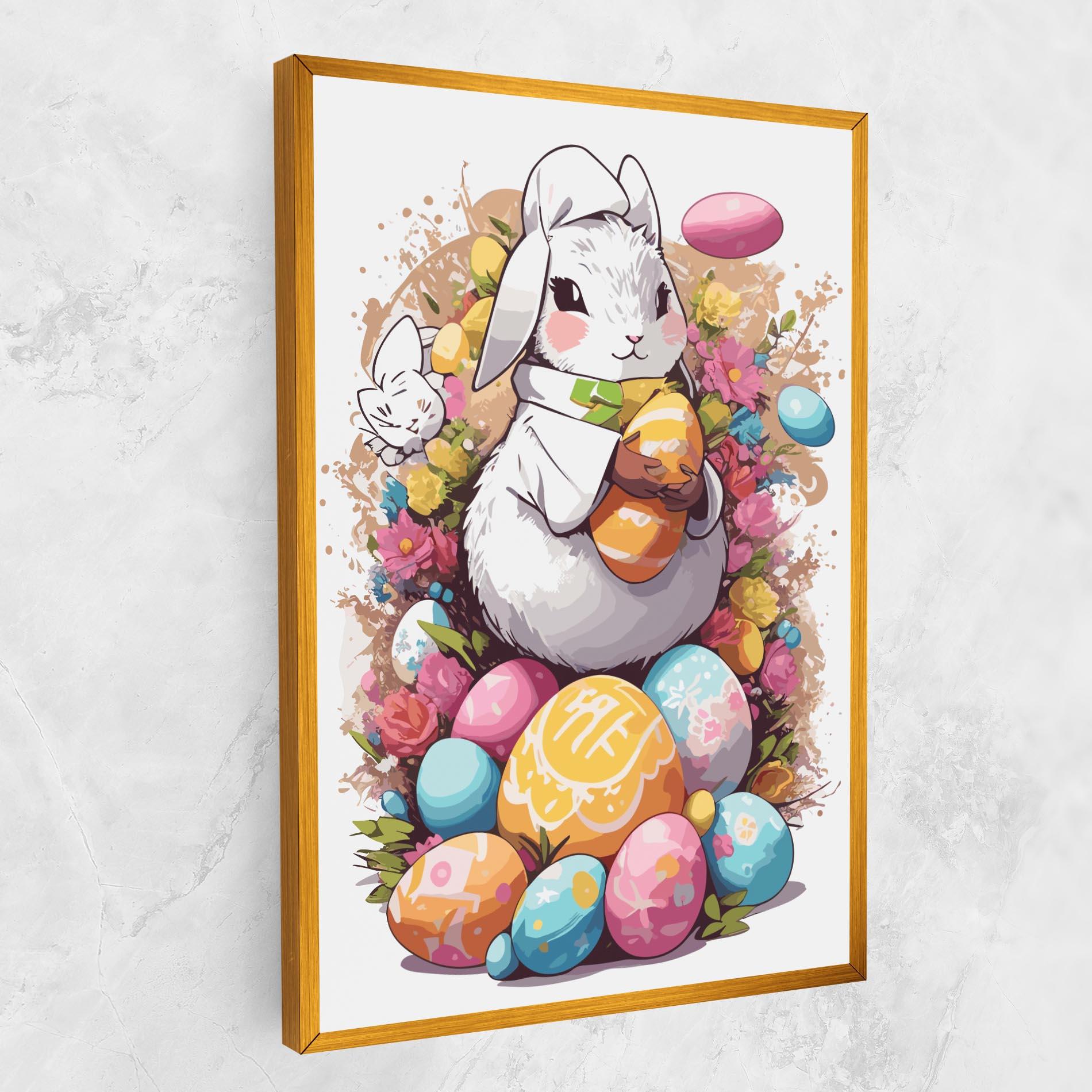 Vászonkép White Easter Bunny mockup 1