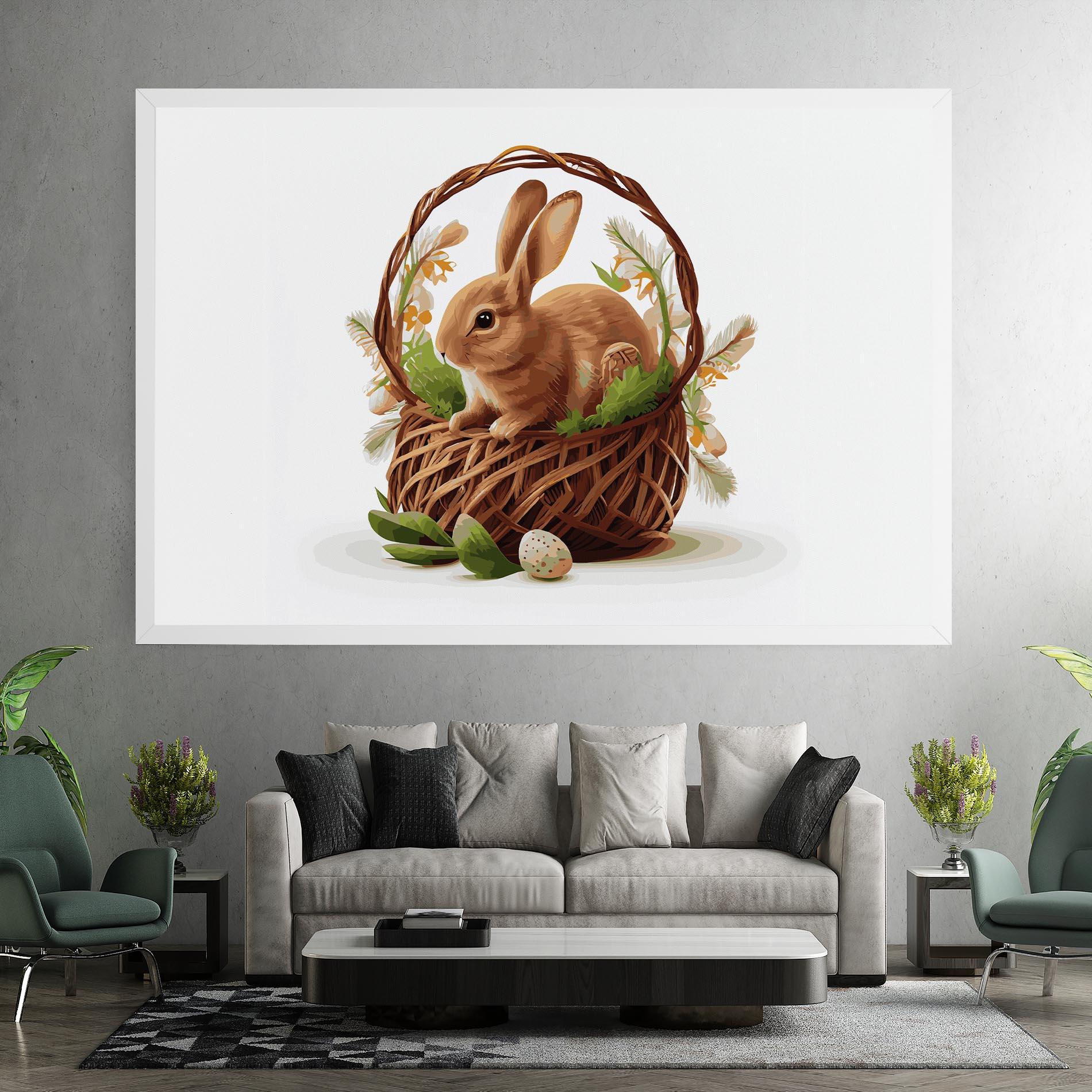 Vászonkép Bunny In Basket mockup 7