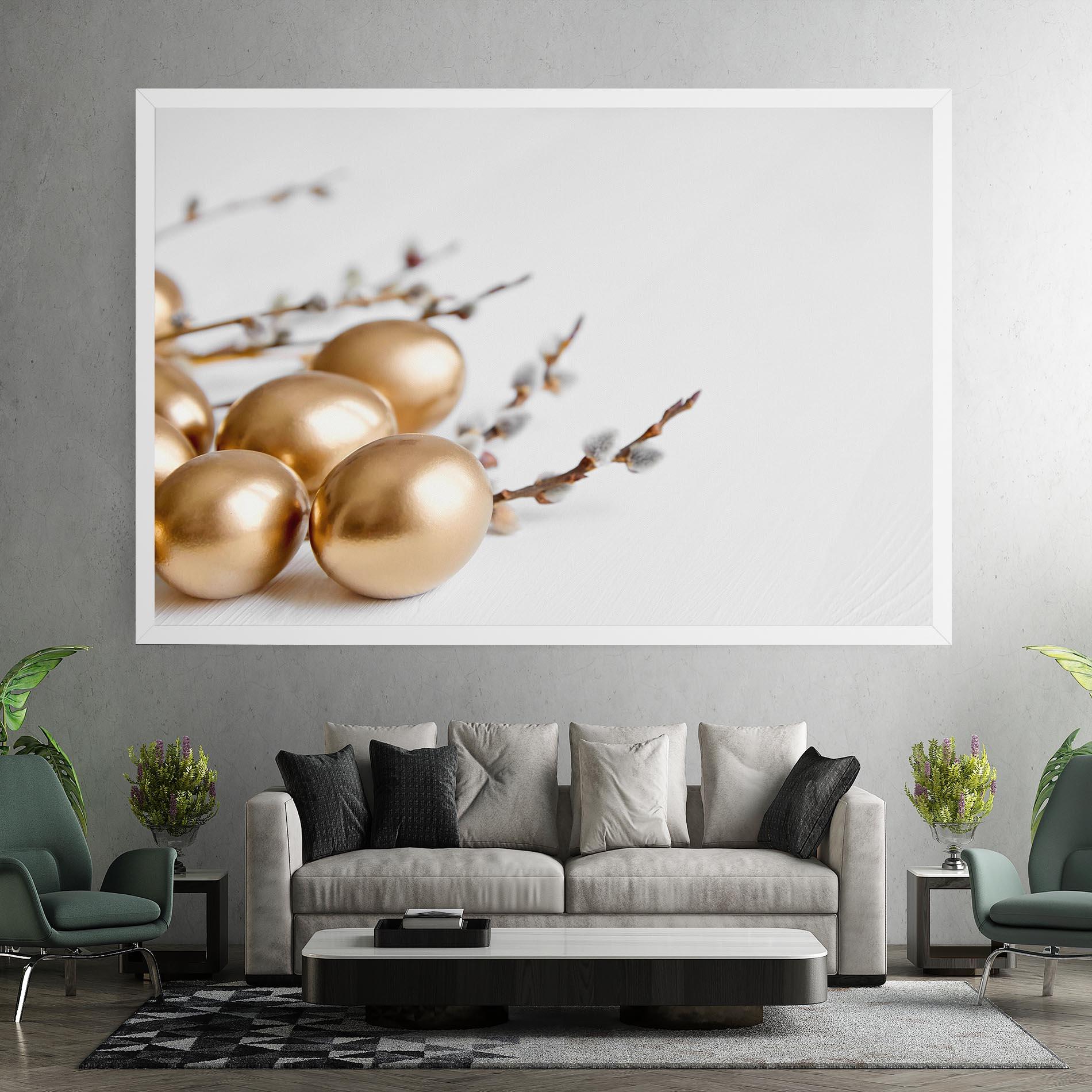 Vászonkép Easter Gold Eggs mockup 7