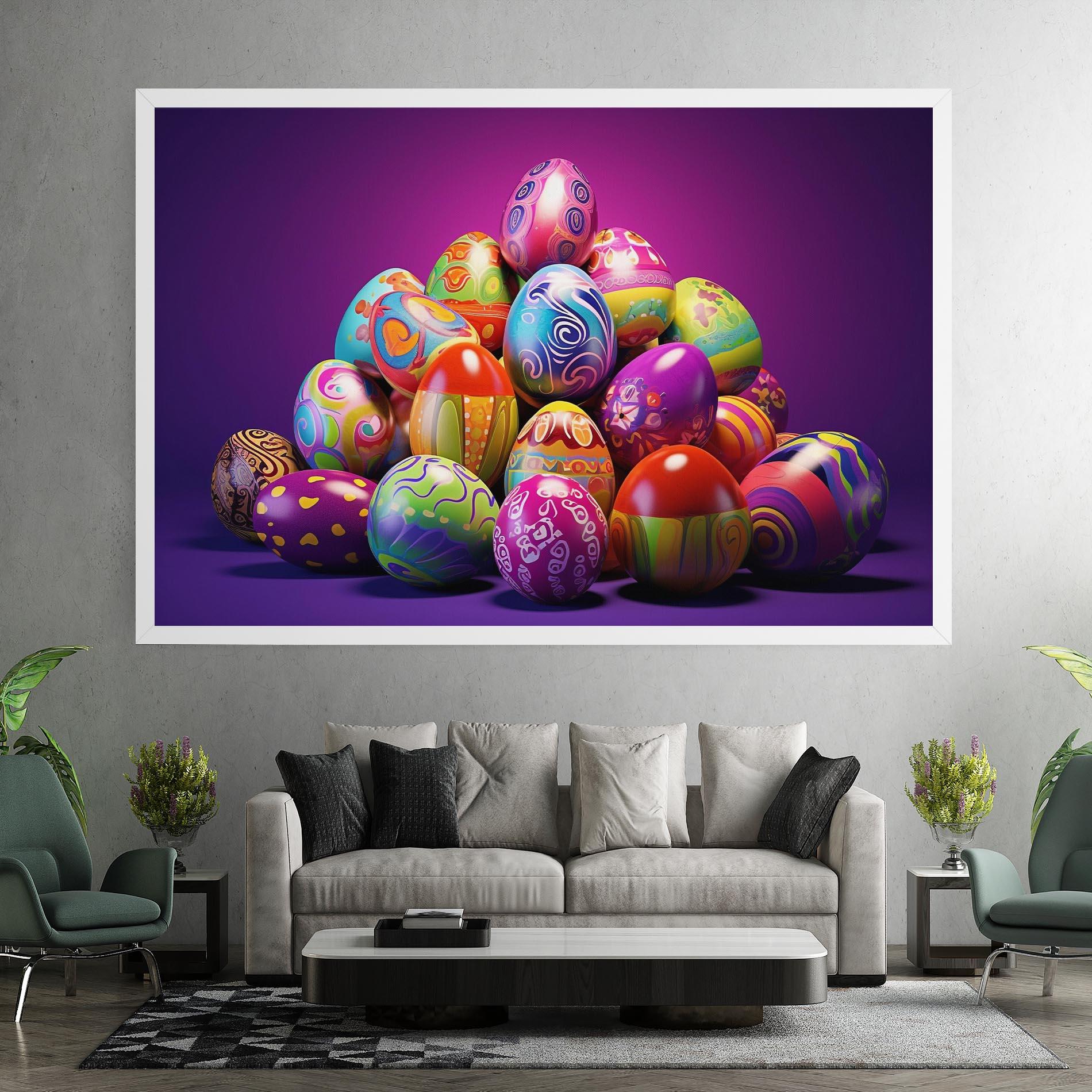 Vászonkép Pile Colorful Eggs mockup 7