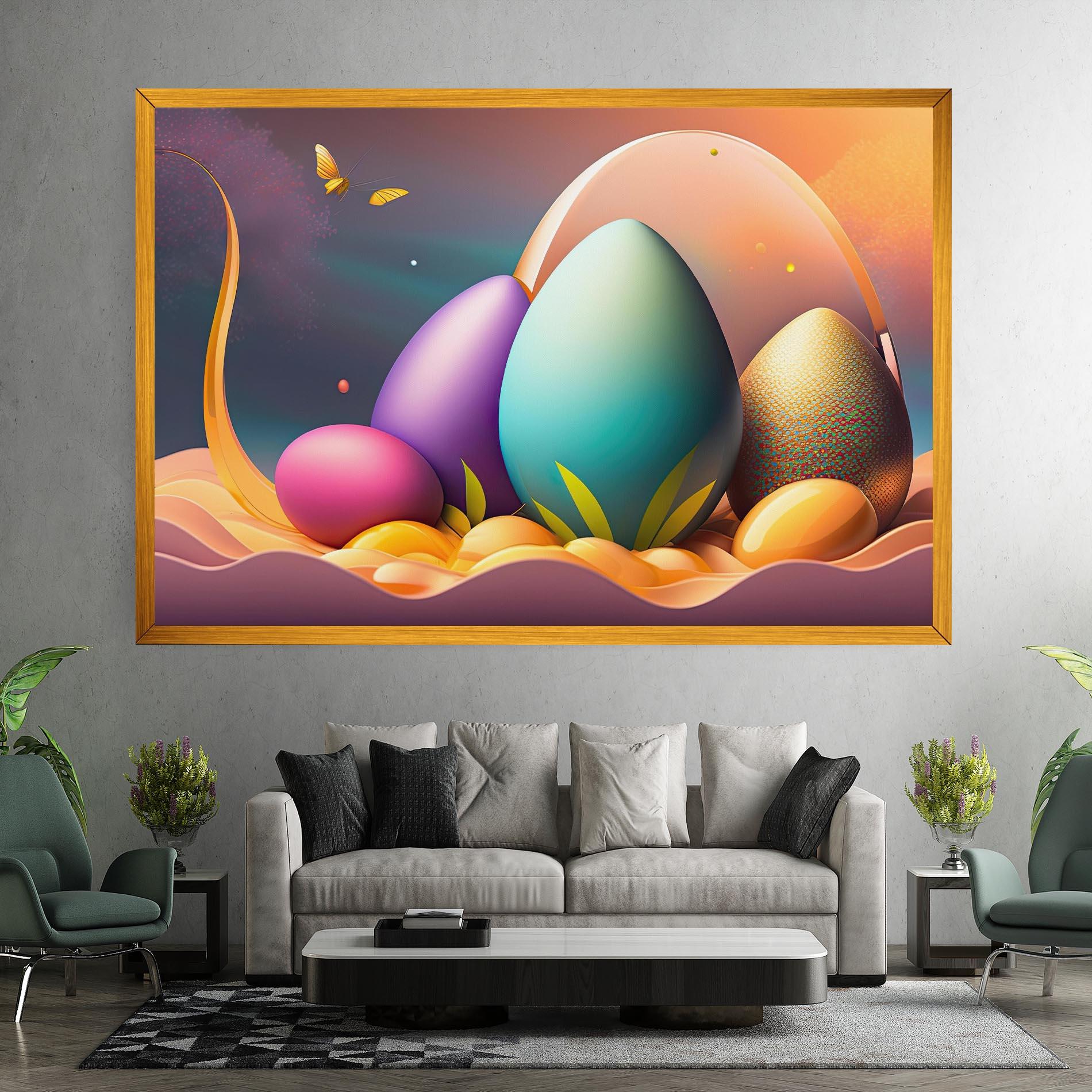 Vászonkép Big Blue Easter Egg mockup 7