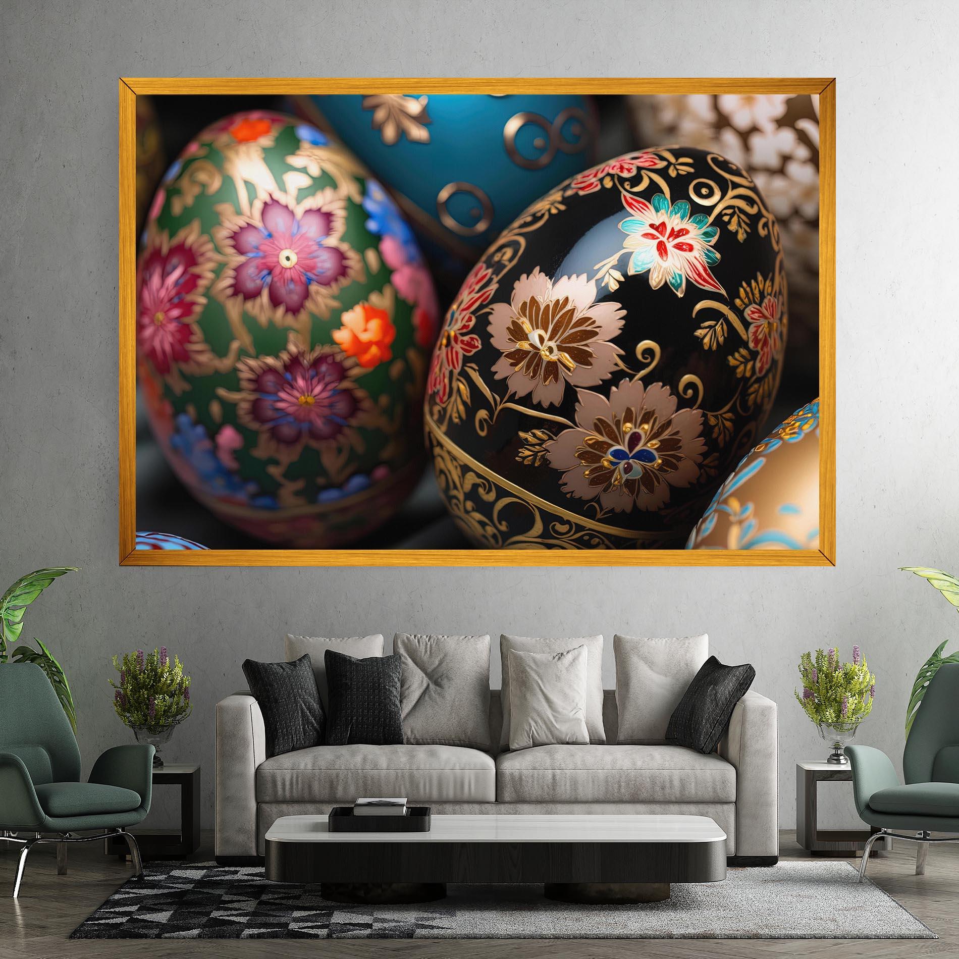 Vászonkép Close Up Painted Eggs mockup 7