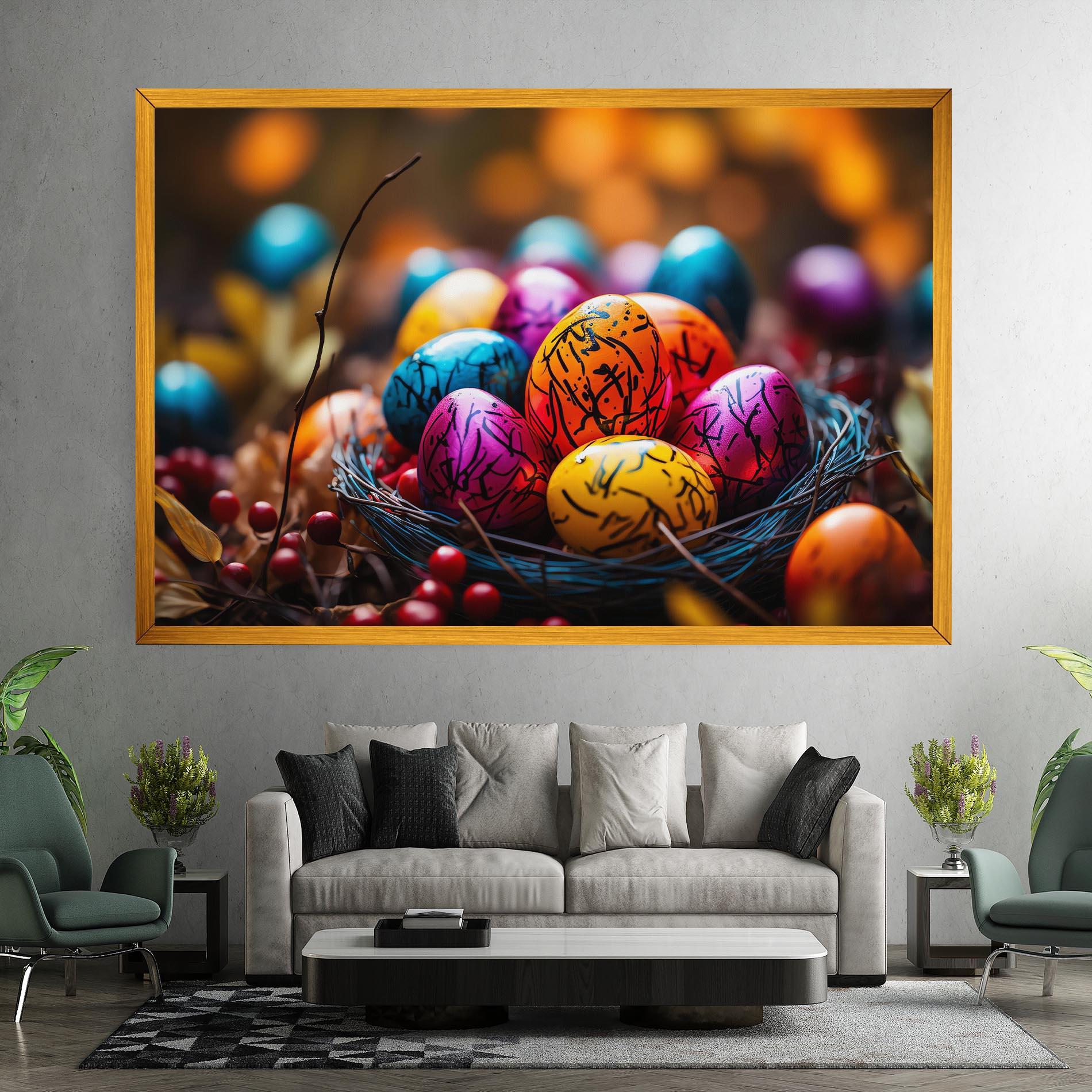 Vászonkép Colorful Easter Eggs mockup 7