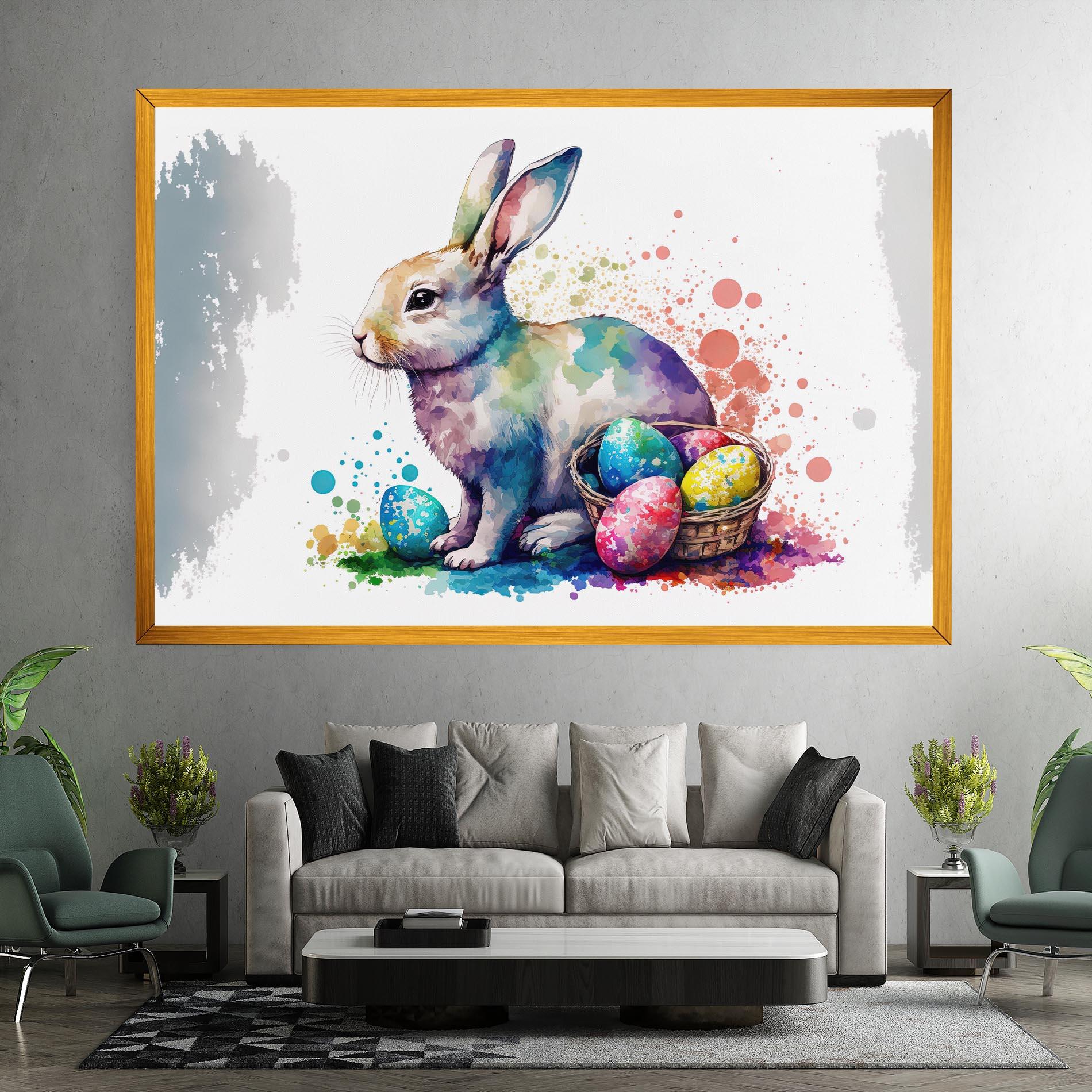 Vászonkép Easter Bunny Watercolor mockup 7