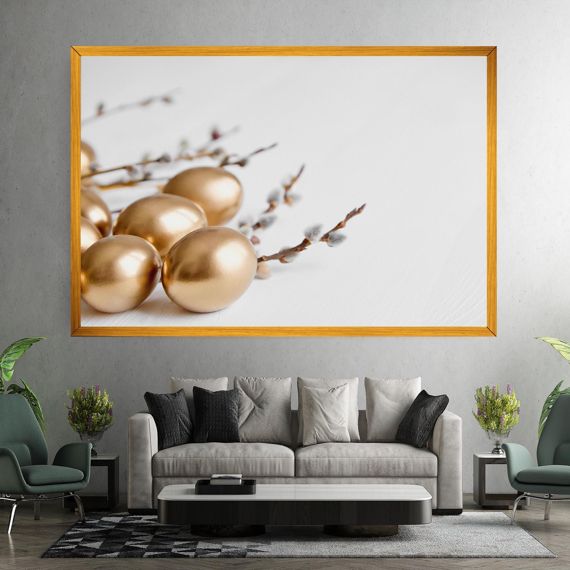 Vászonkép Easter Gold Eggs mockup 7