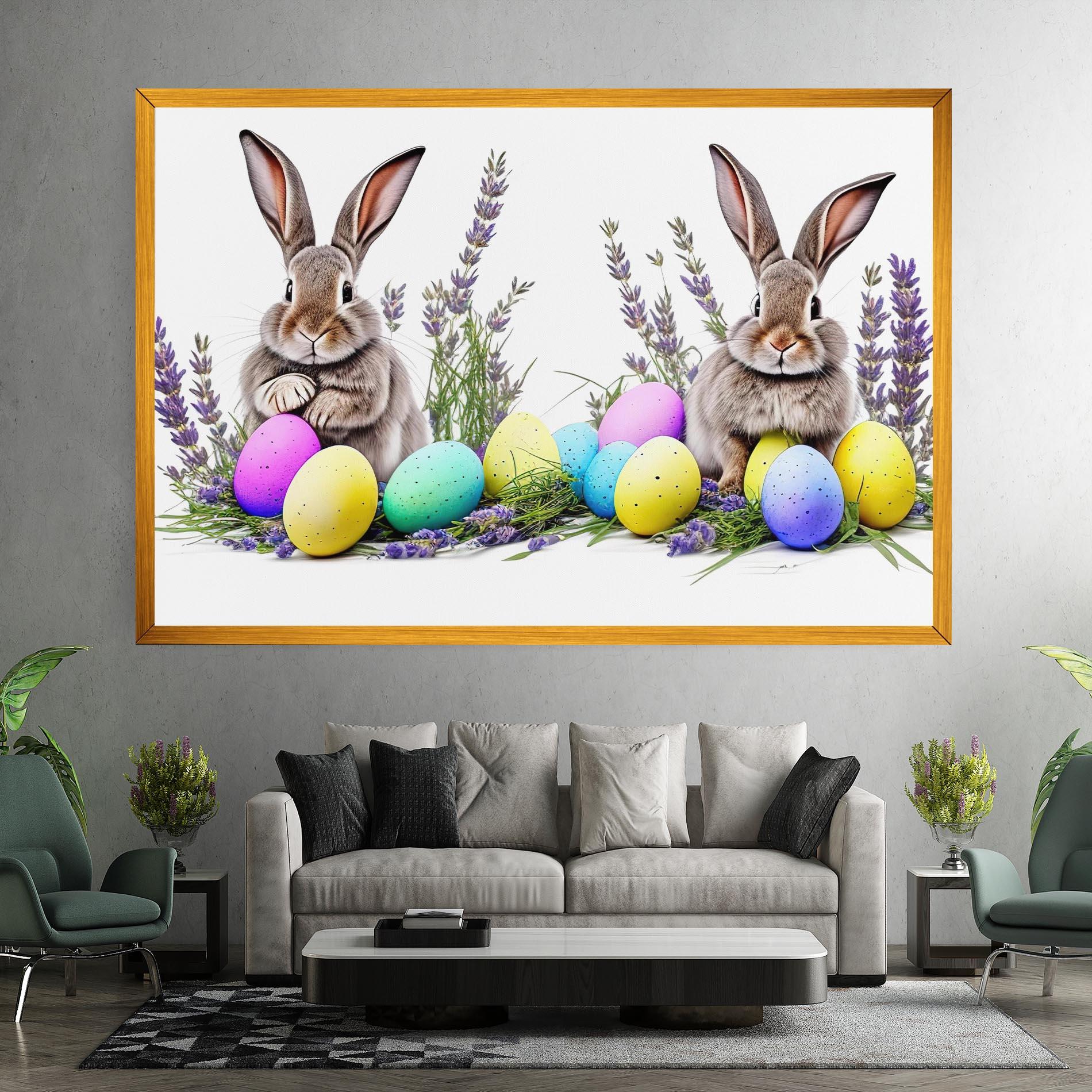 Vászonkép Flowers Easter Bunny mockup 7