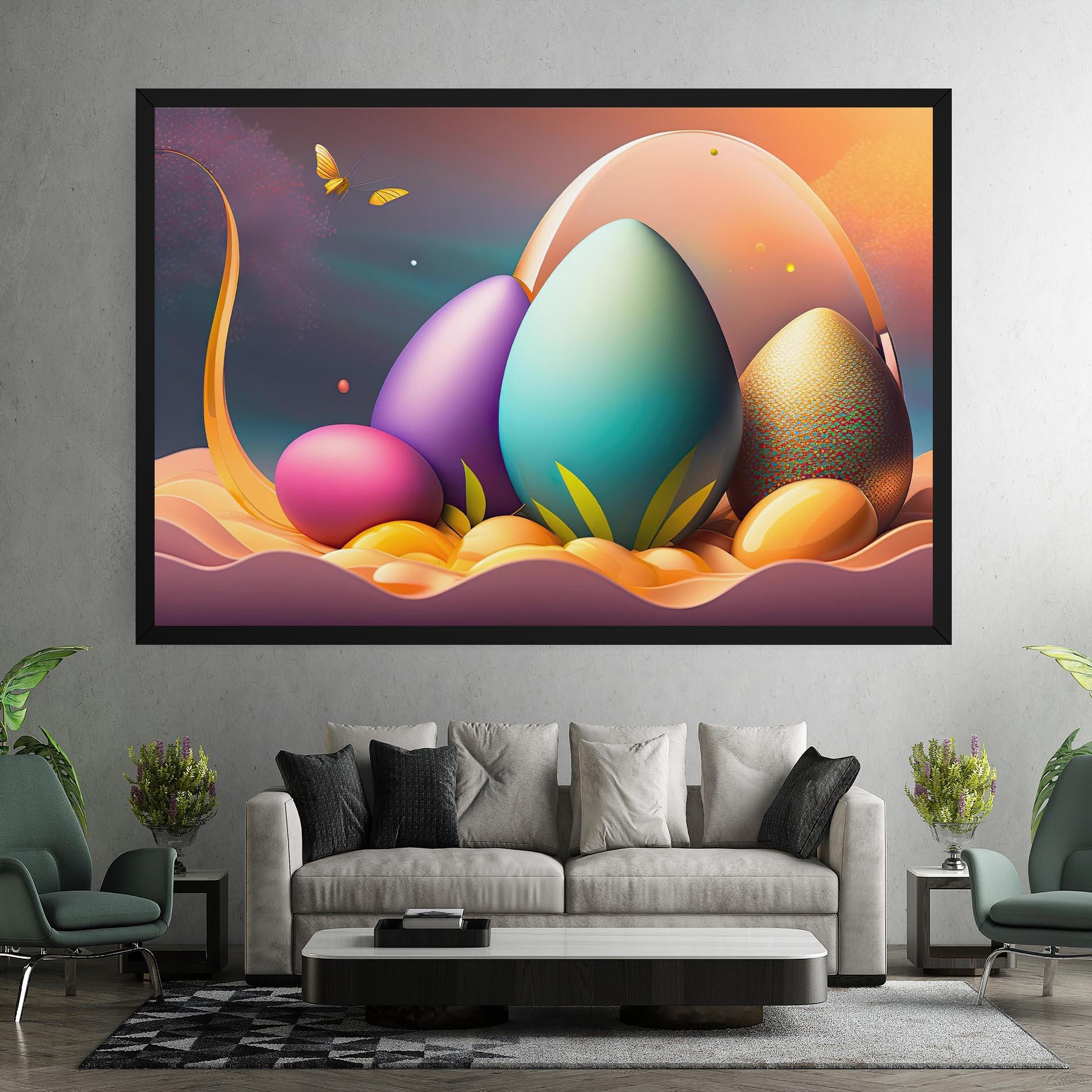 Vászonkép Big Blue Easter Egg mockup 7