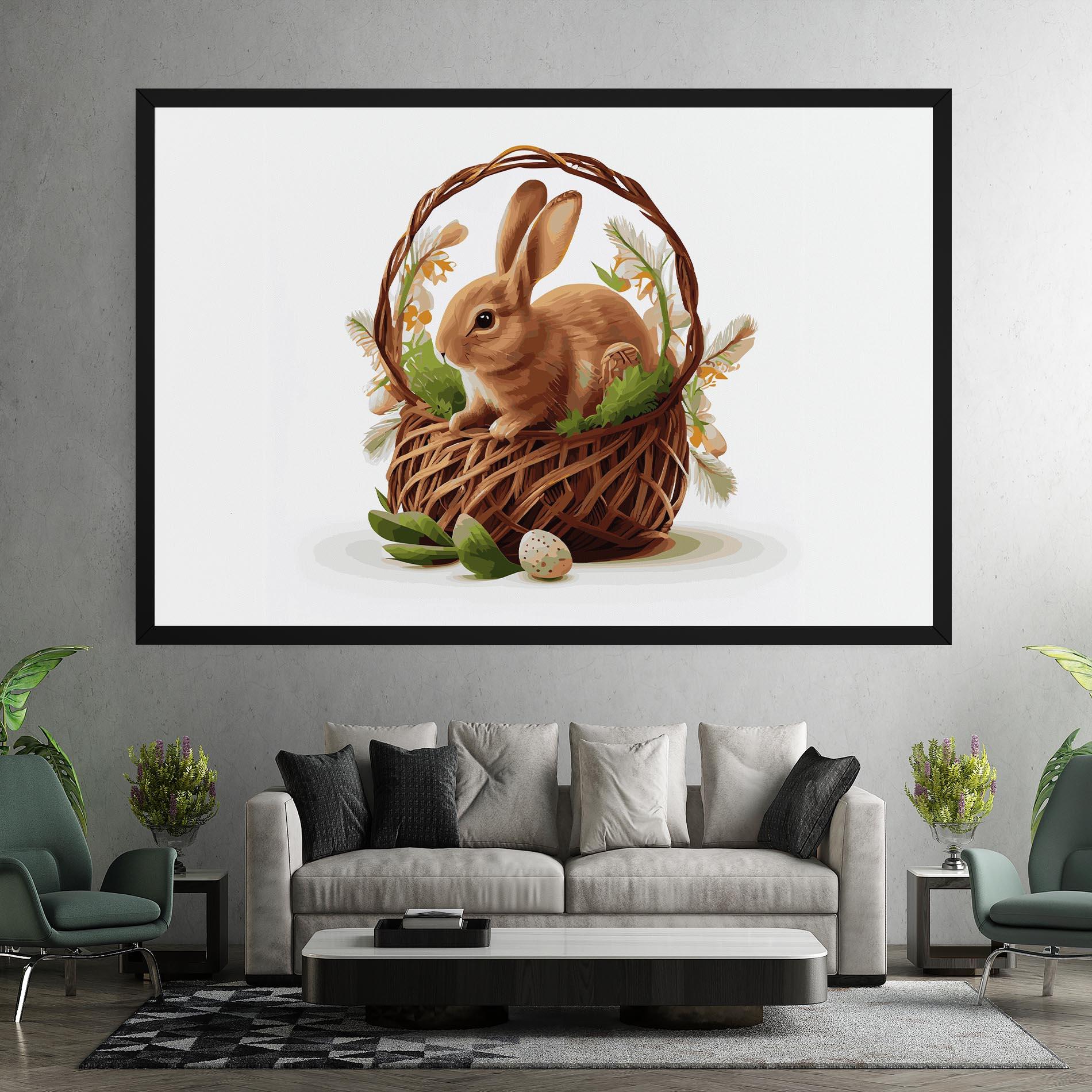 Vászonkép Bunny In Basket mockup 7