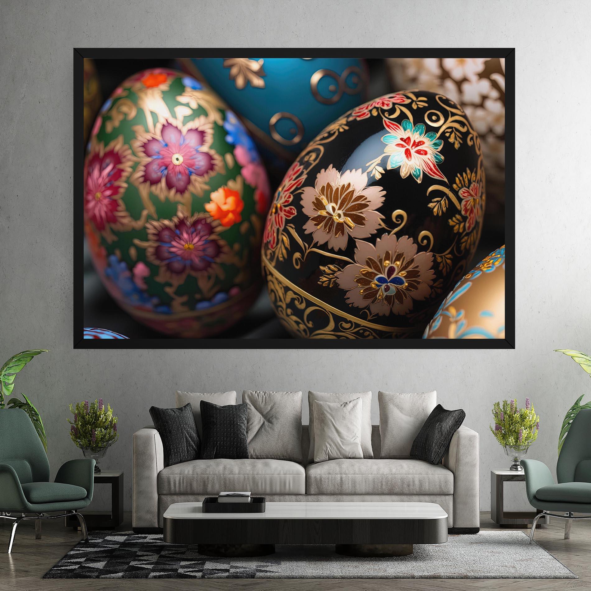 Vászonkép Close Up Painted Eggs mockup 7