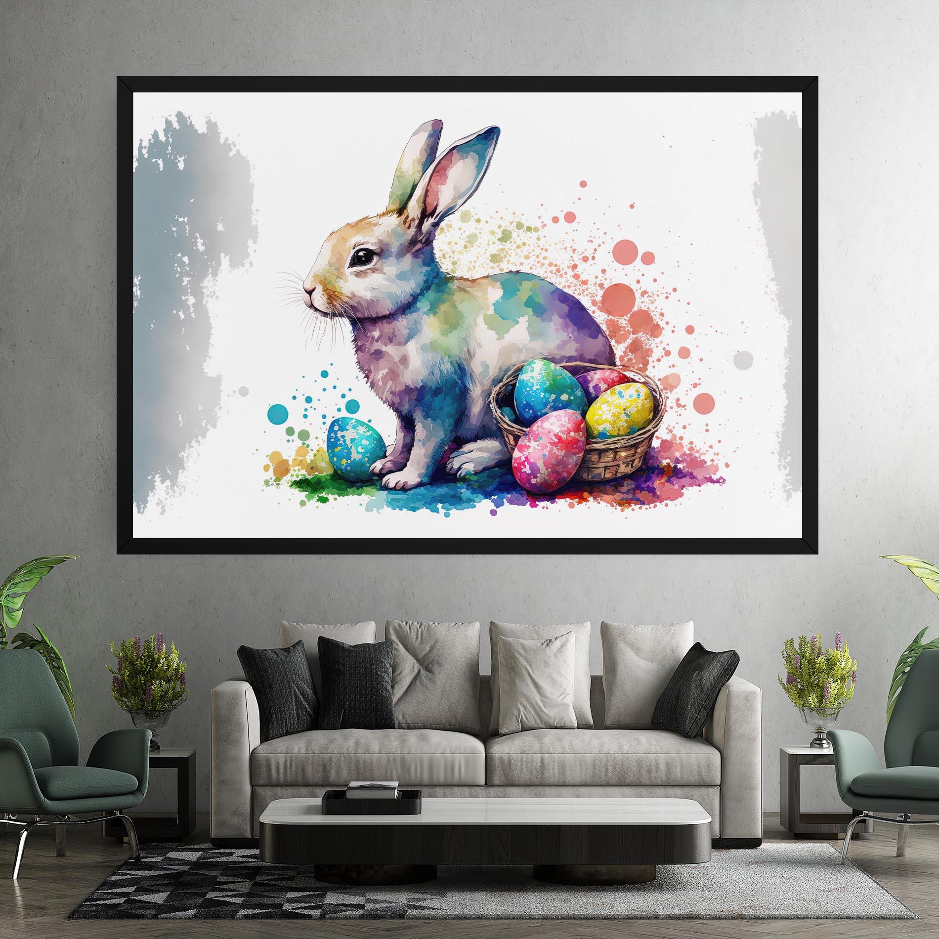 Vászonkép Easter Bunny Watercolor mockup 7