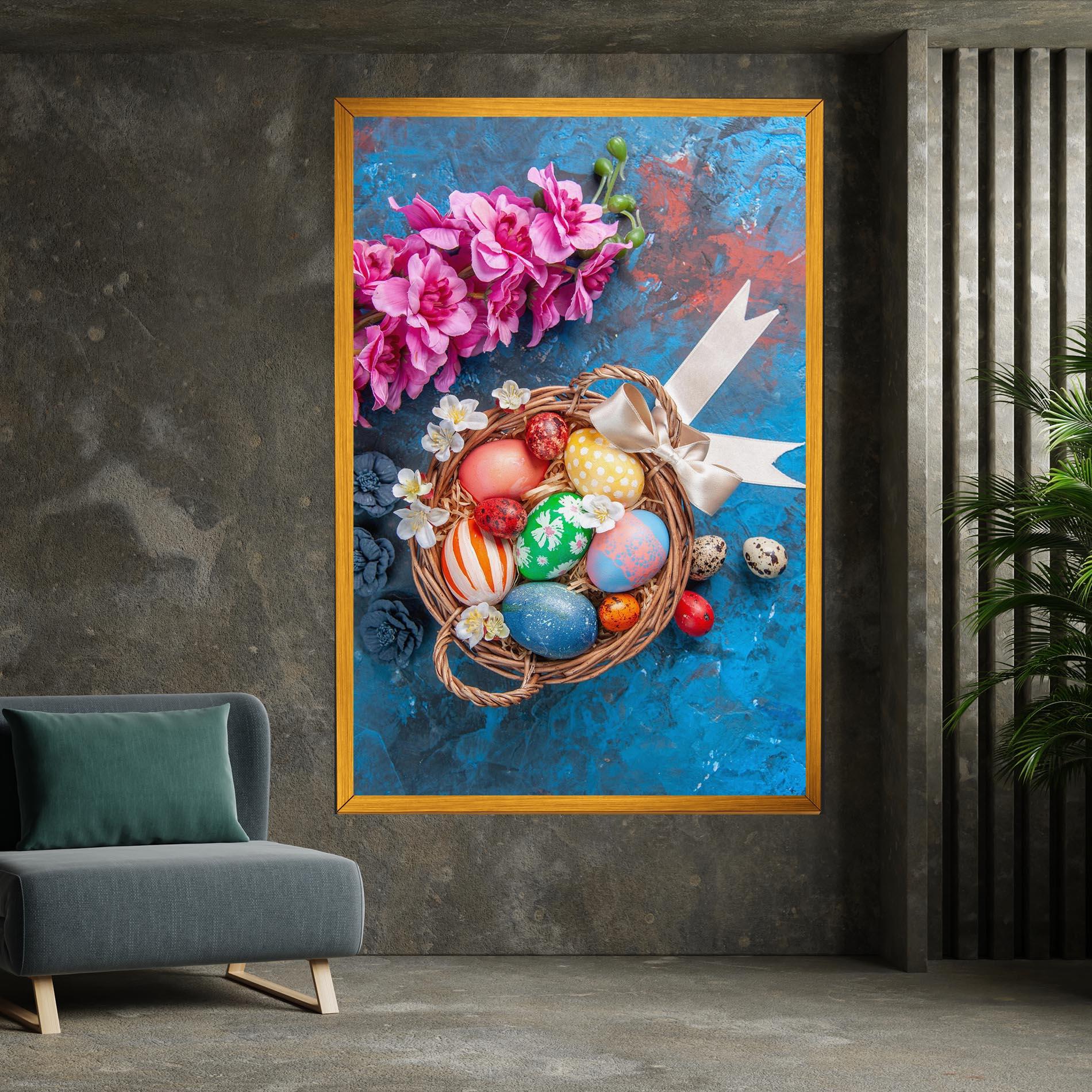 Vászonkép Colored Easter Eggs mockup 7