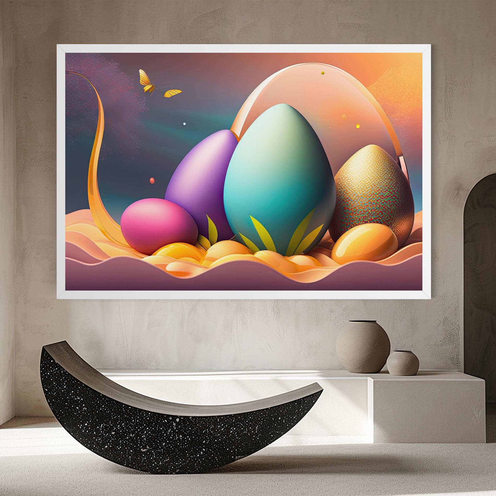 Vászonkép Big Blue Easter Egg mockup 8