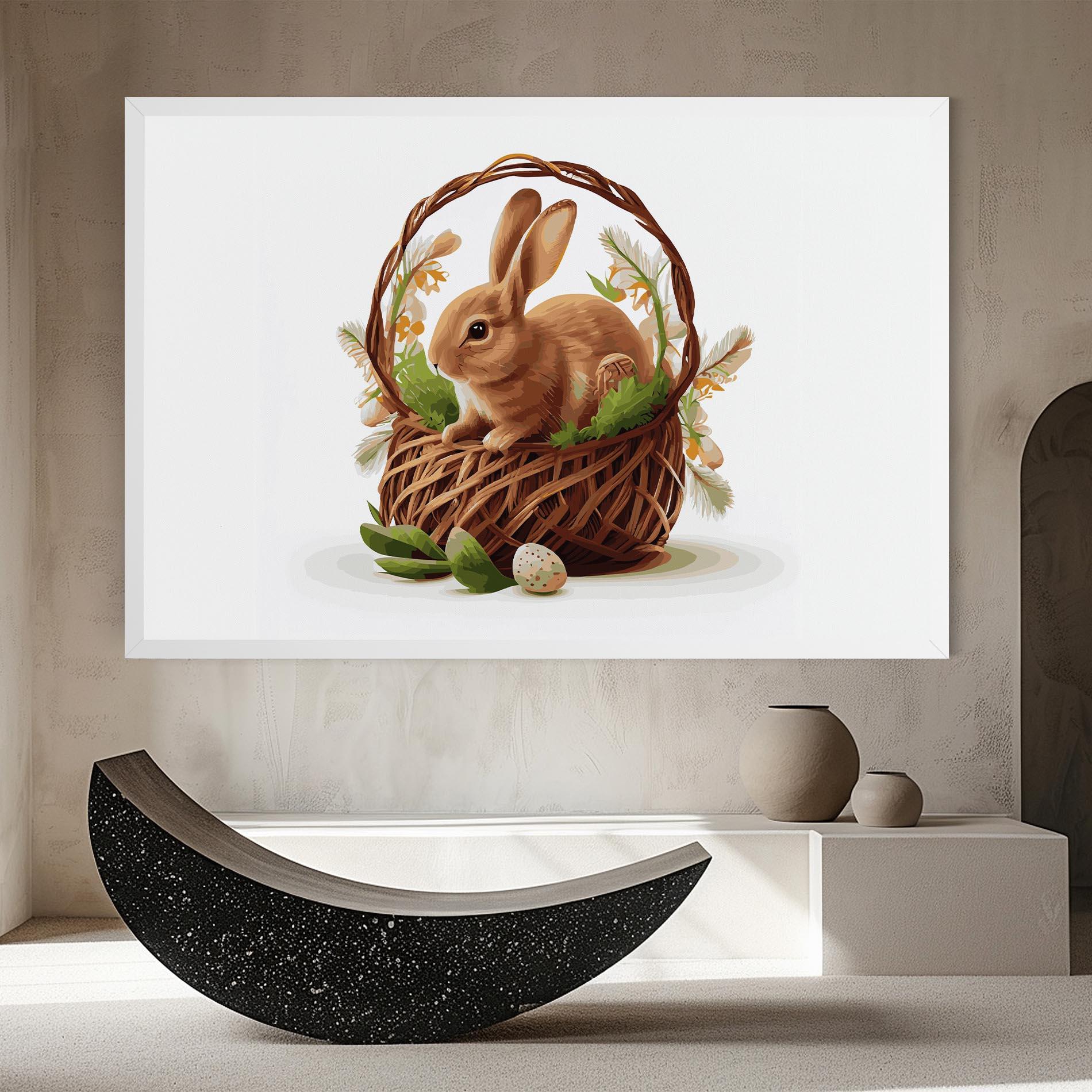 Vászonkép Bunny In Basket mockup 8