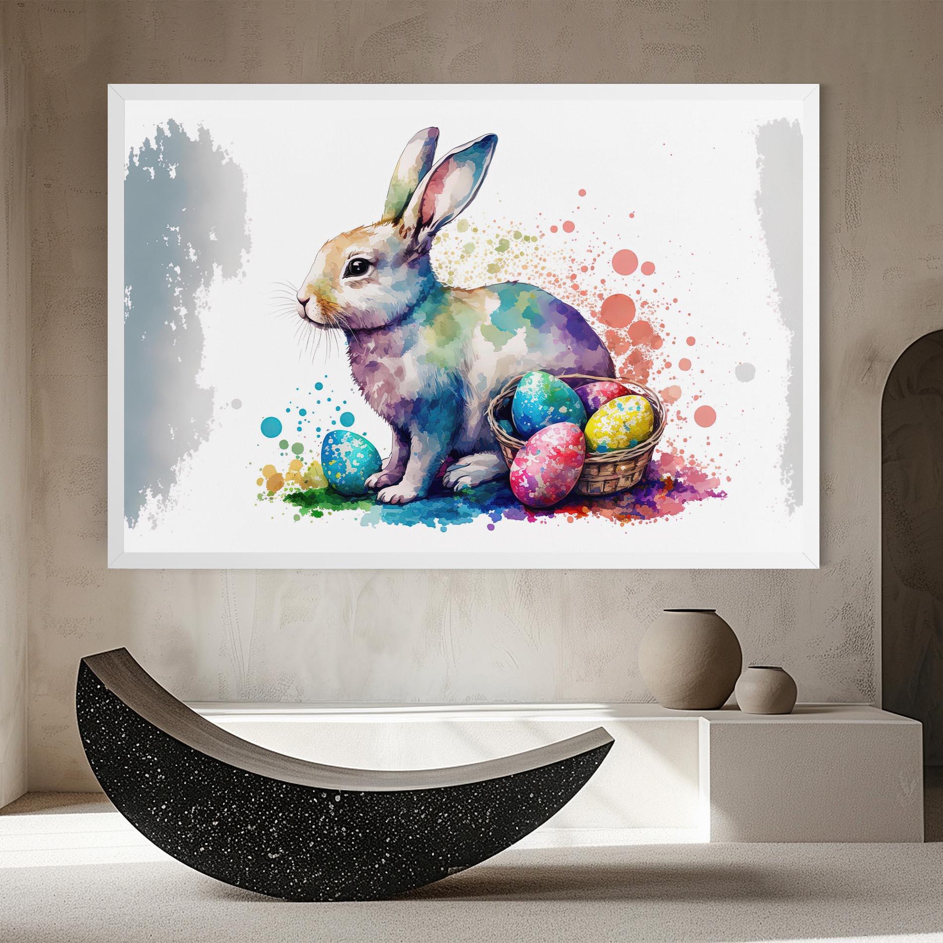Vászonkép Easter Bunny Watercolor mockup 8
