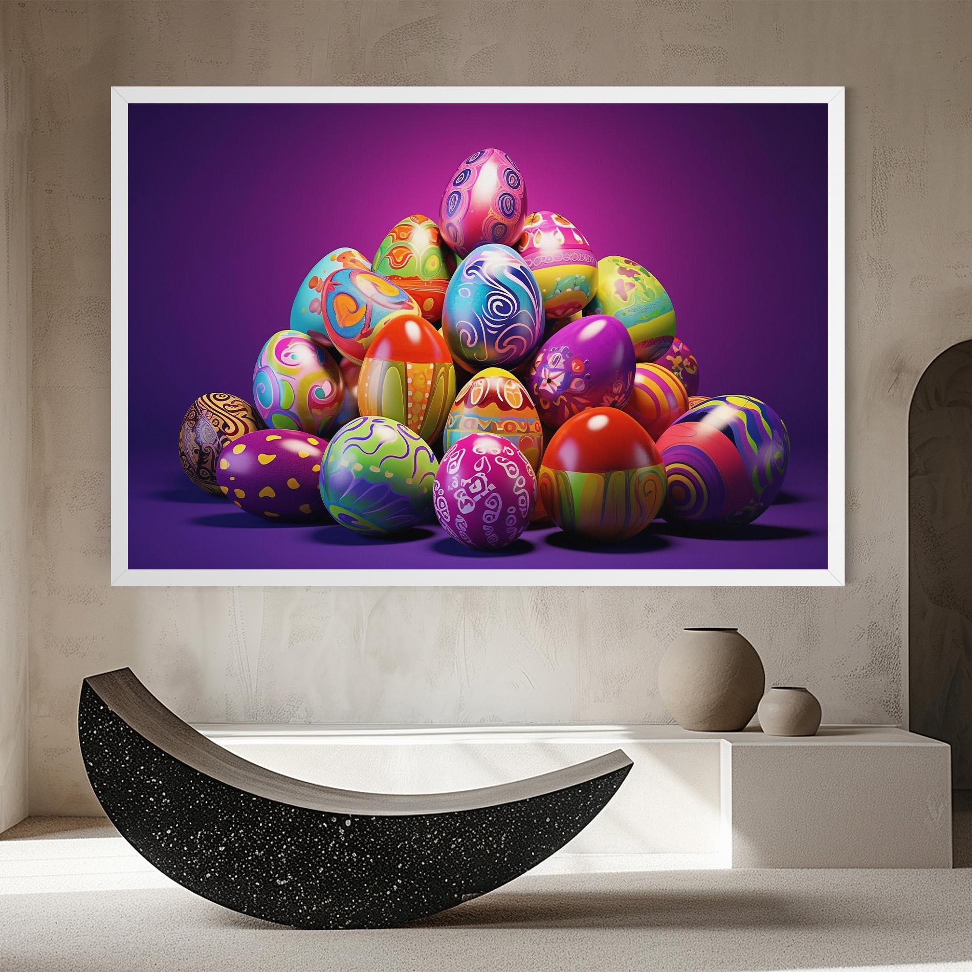 Vászonkép Pile Colorful Eggs mockup 8