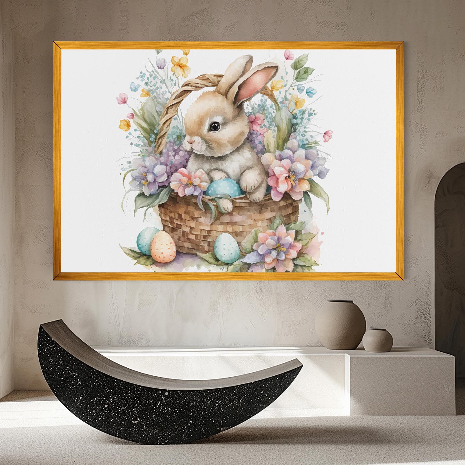 Cute Bunny In Basket mockup 8