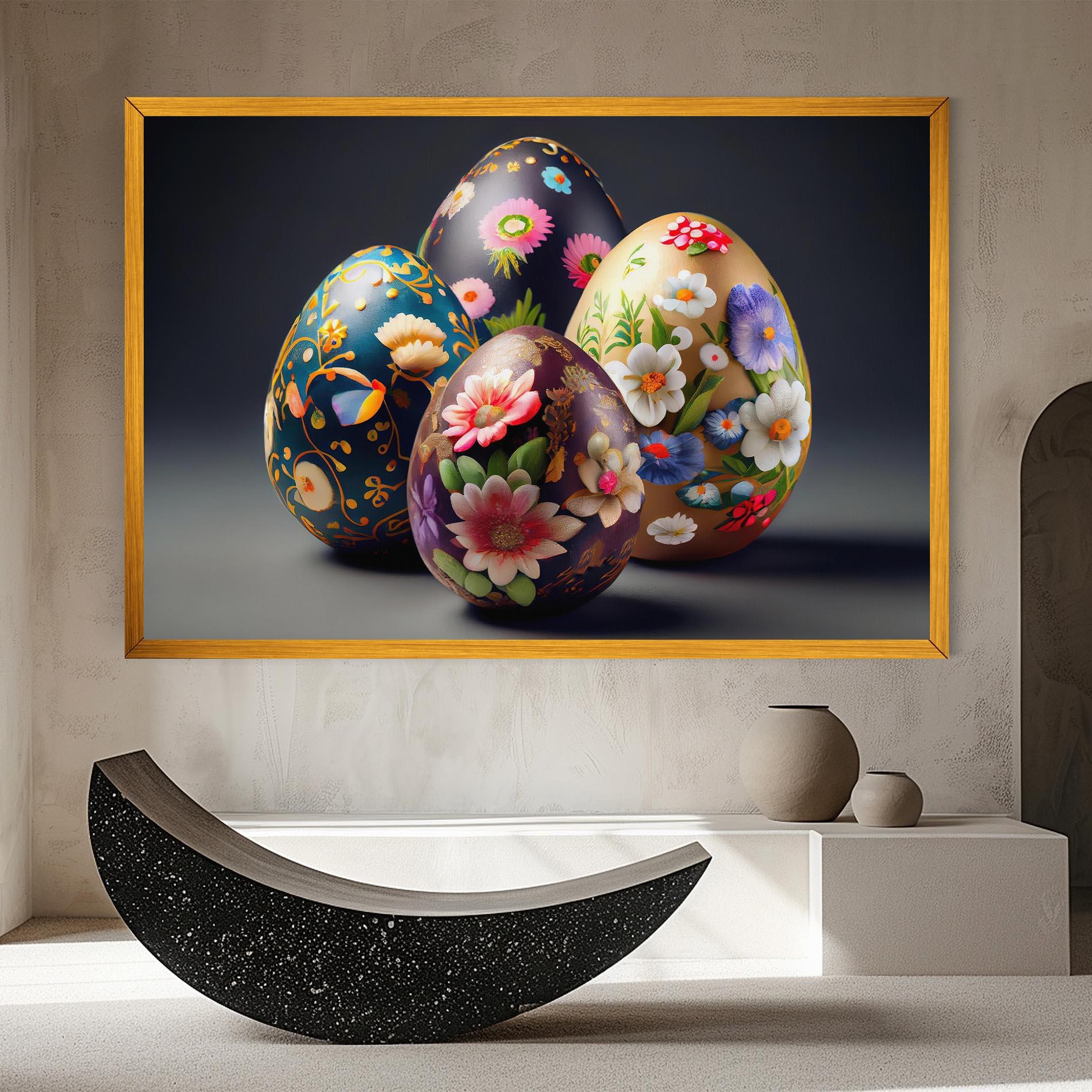 Vászonkép Easter Egs Flowers mockup 8