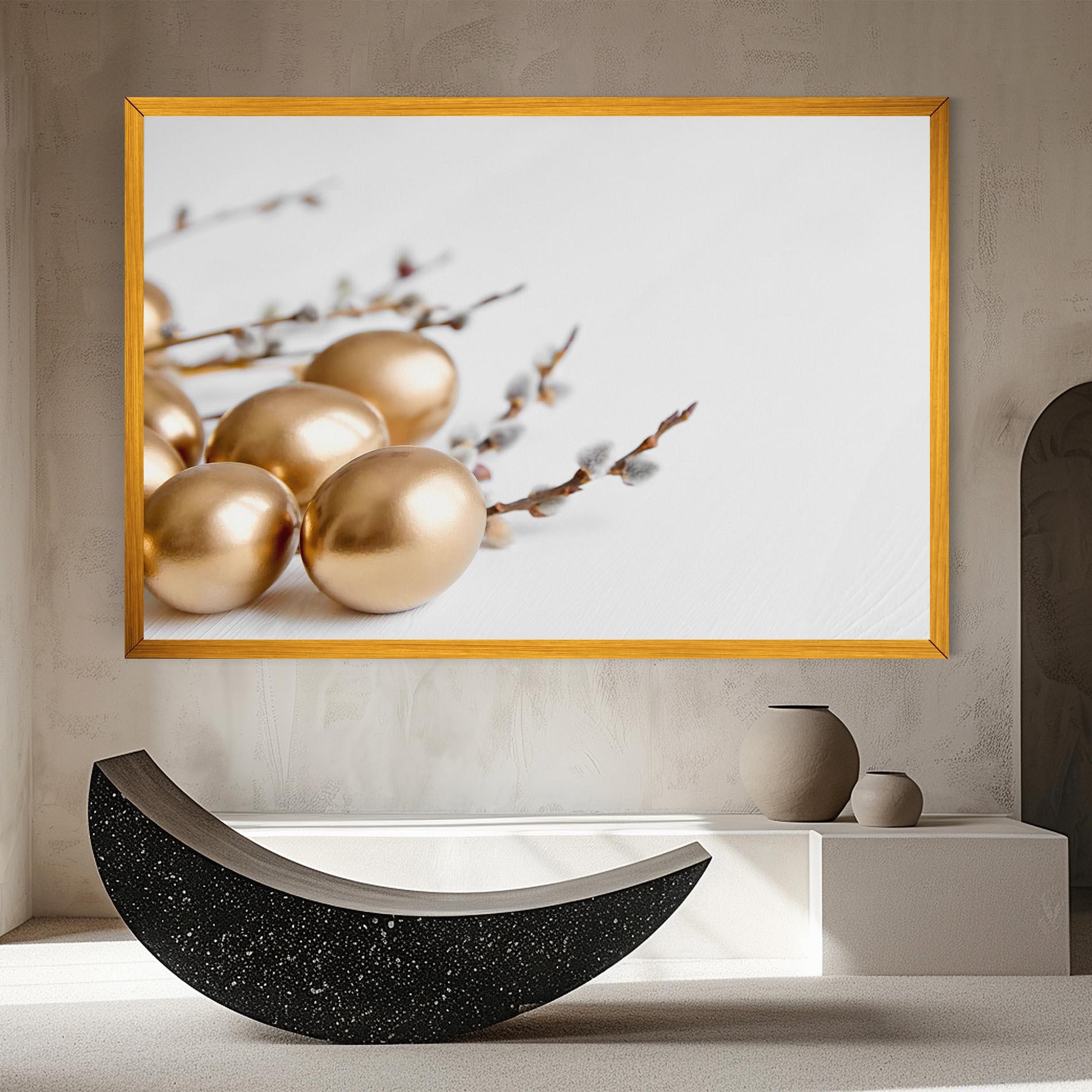 Vászonkép Easter Gold Eggs mockup 8