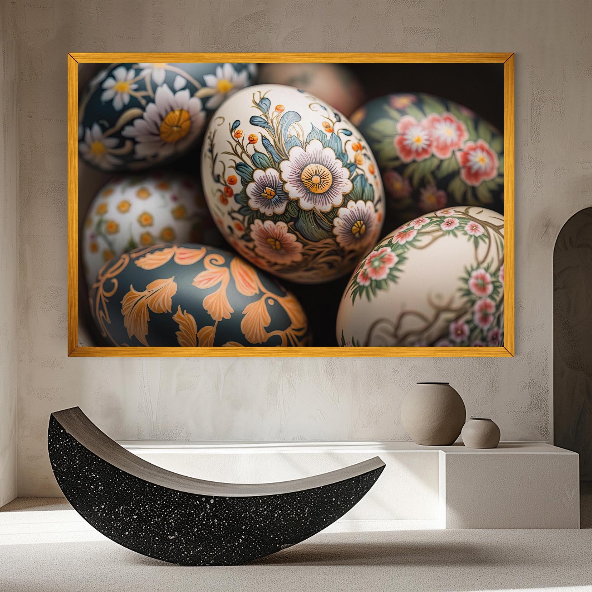 Vászonkép Floral Painted Eggs mockup 8