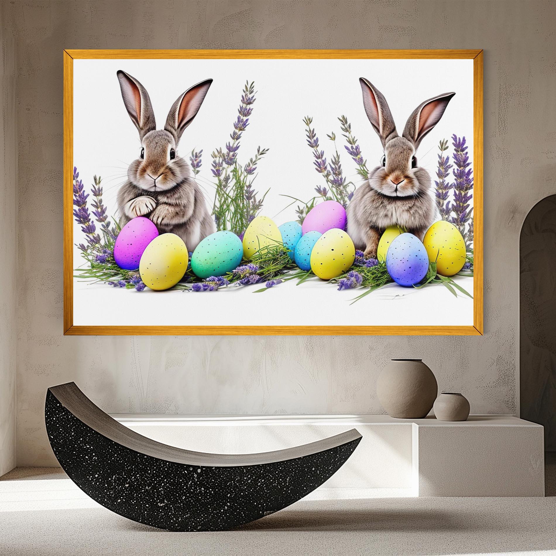 Vászonkép Flowers Easter Bunny mockup 8