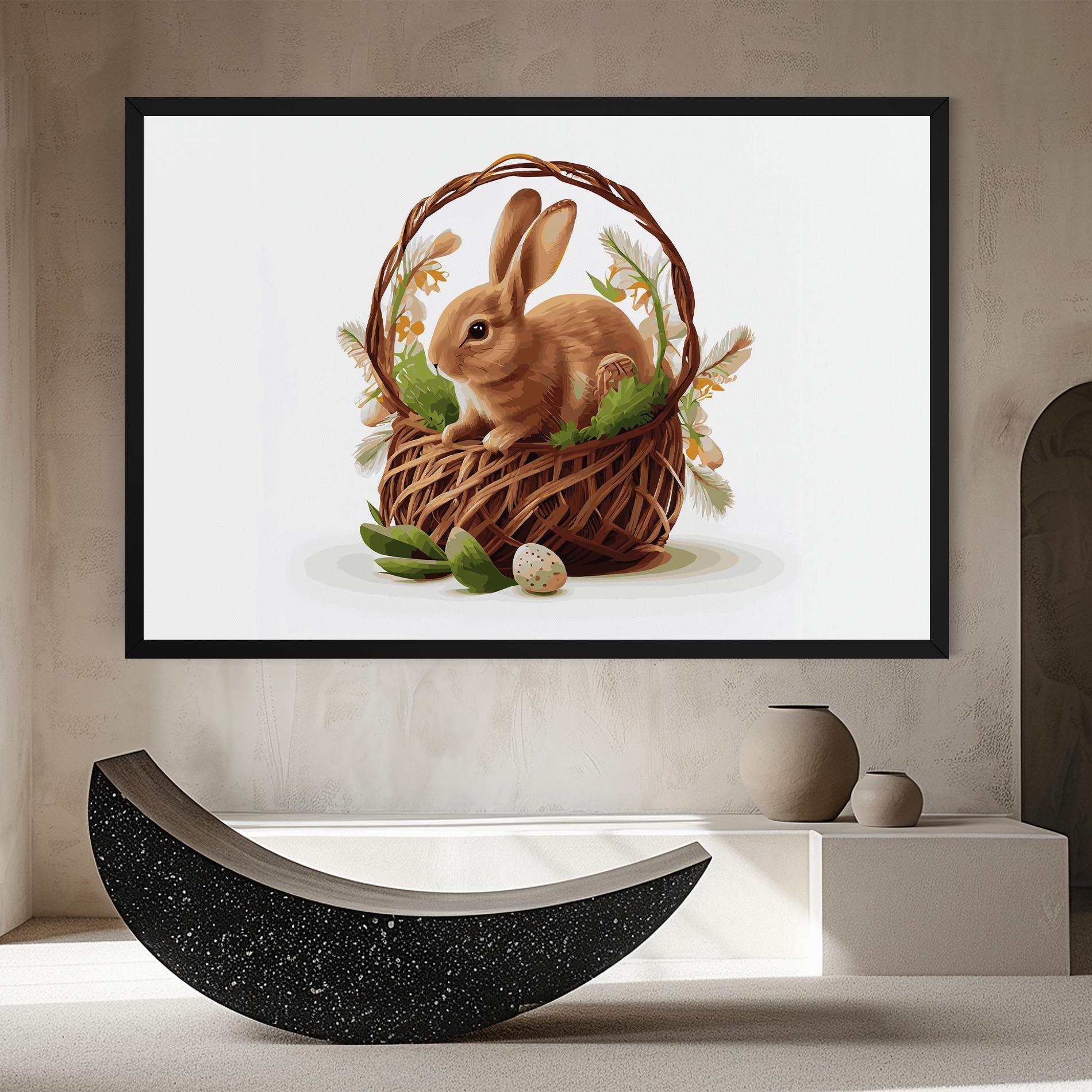 Vászonkép Bunny In Basket mockup 8