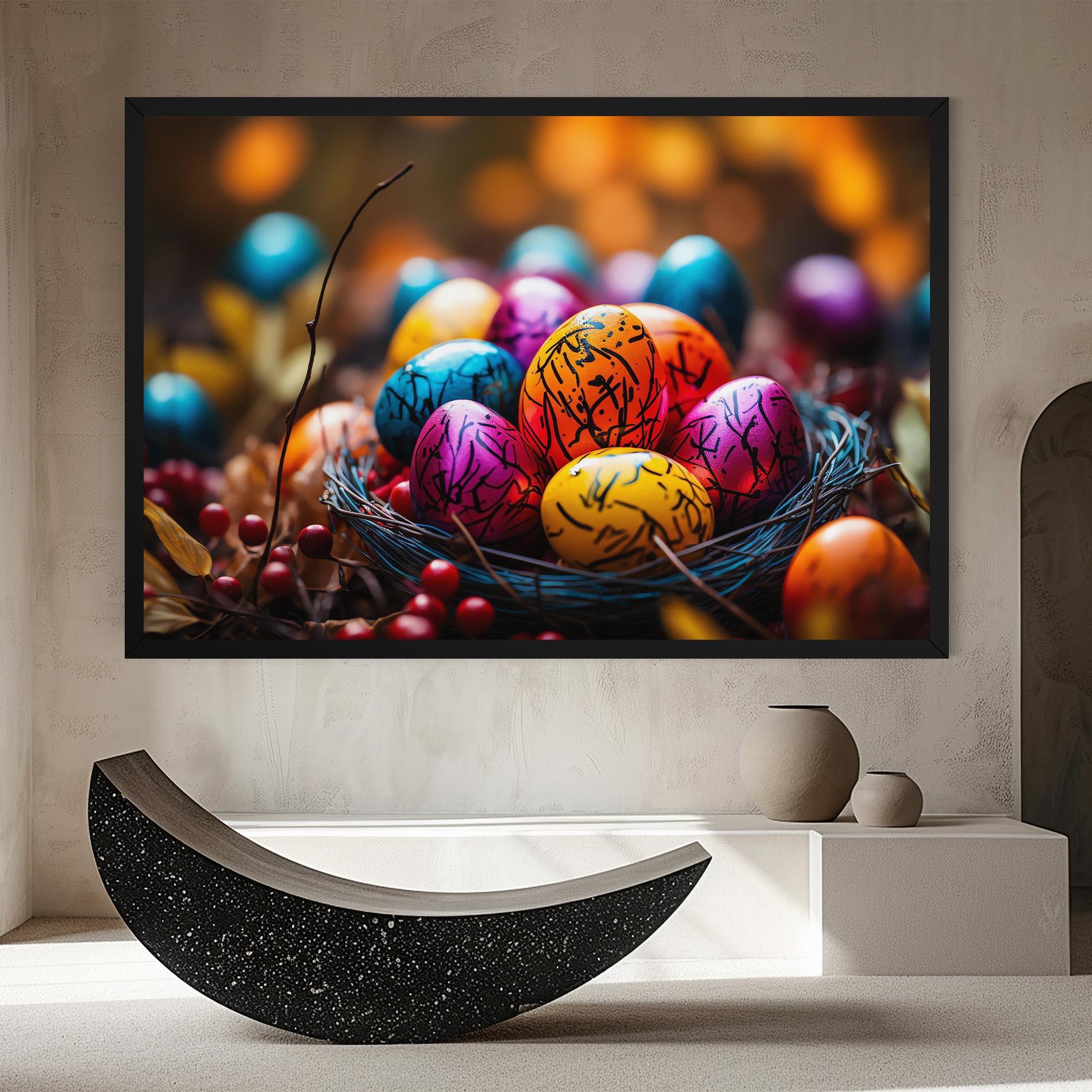 Vászonkép Colorful Easter Eggs mockup 8