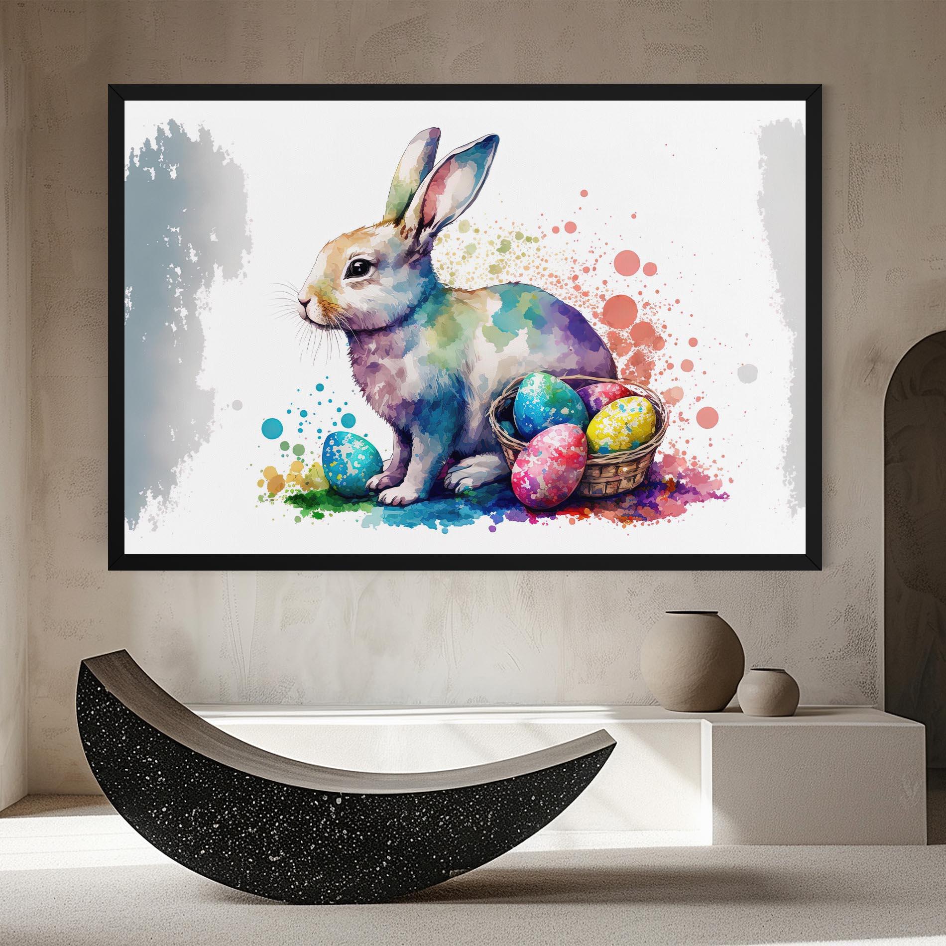 Vászonkép Easter Bunny Watercolor mockup 8