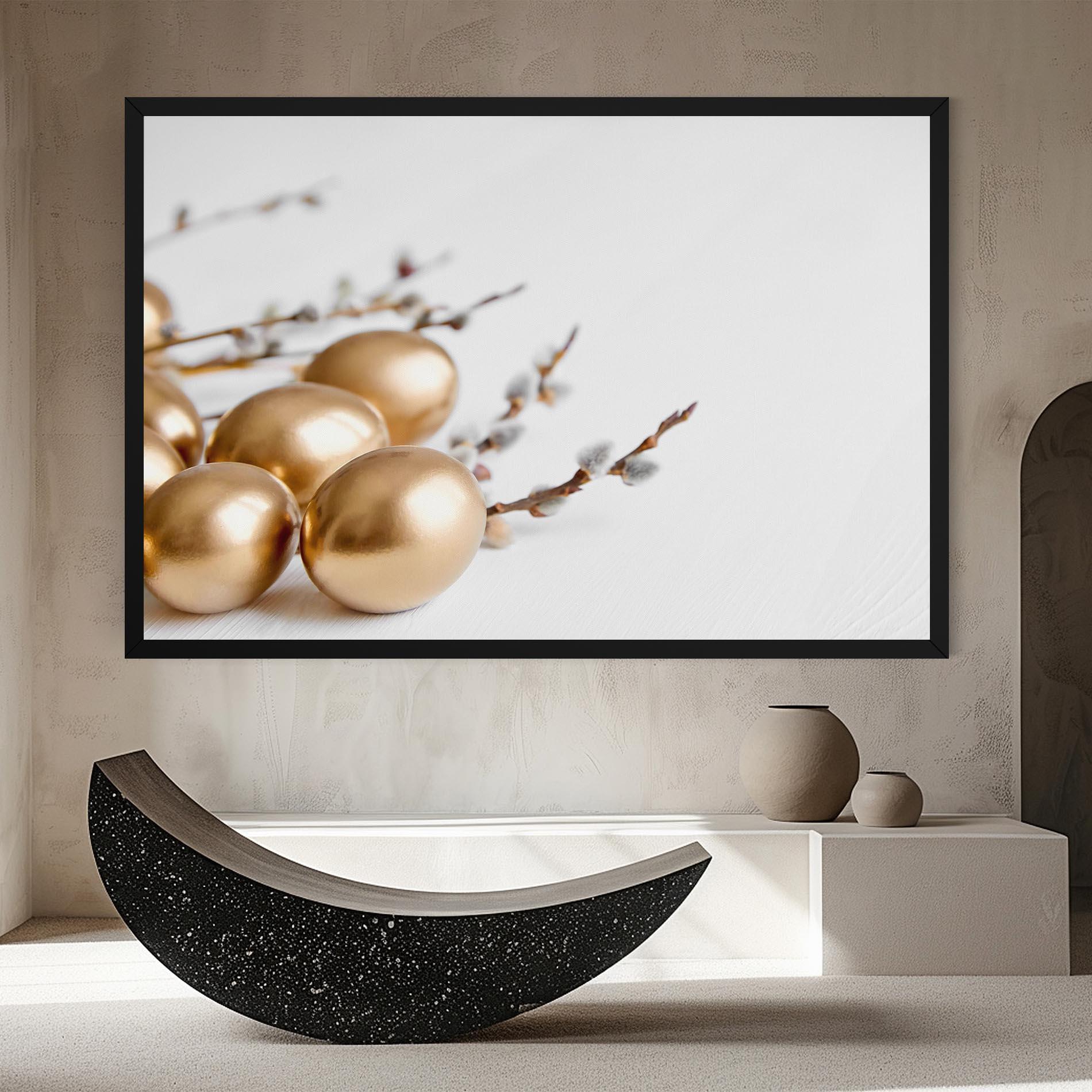 Vászonkép Easter Gold Eggs mockup 8
