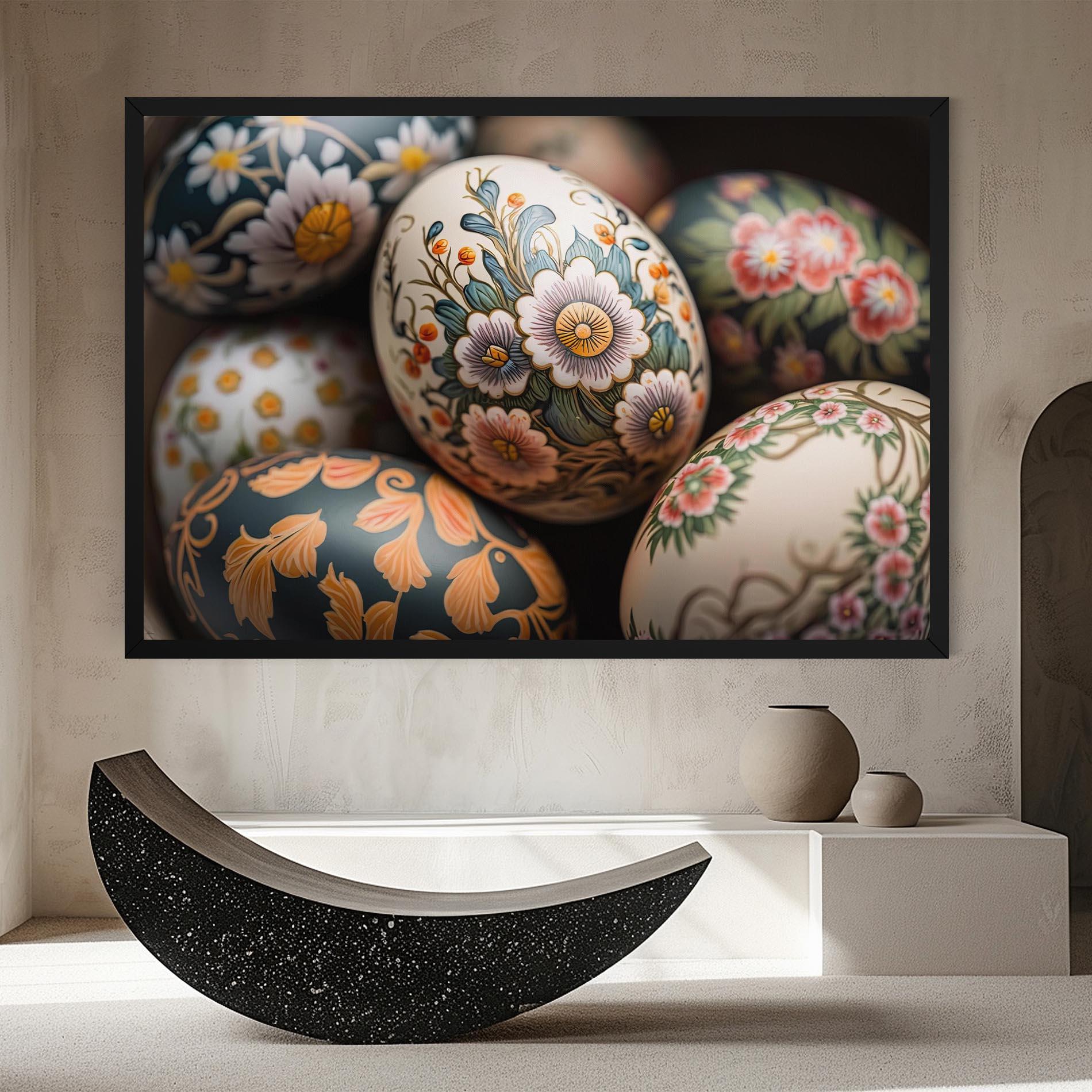 Vászonkép Floral Painted Eggs mockup 8